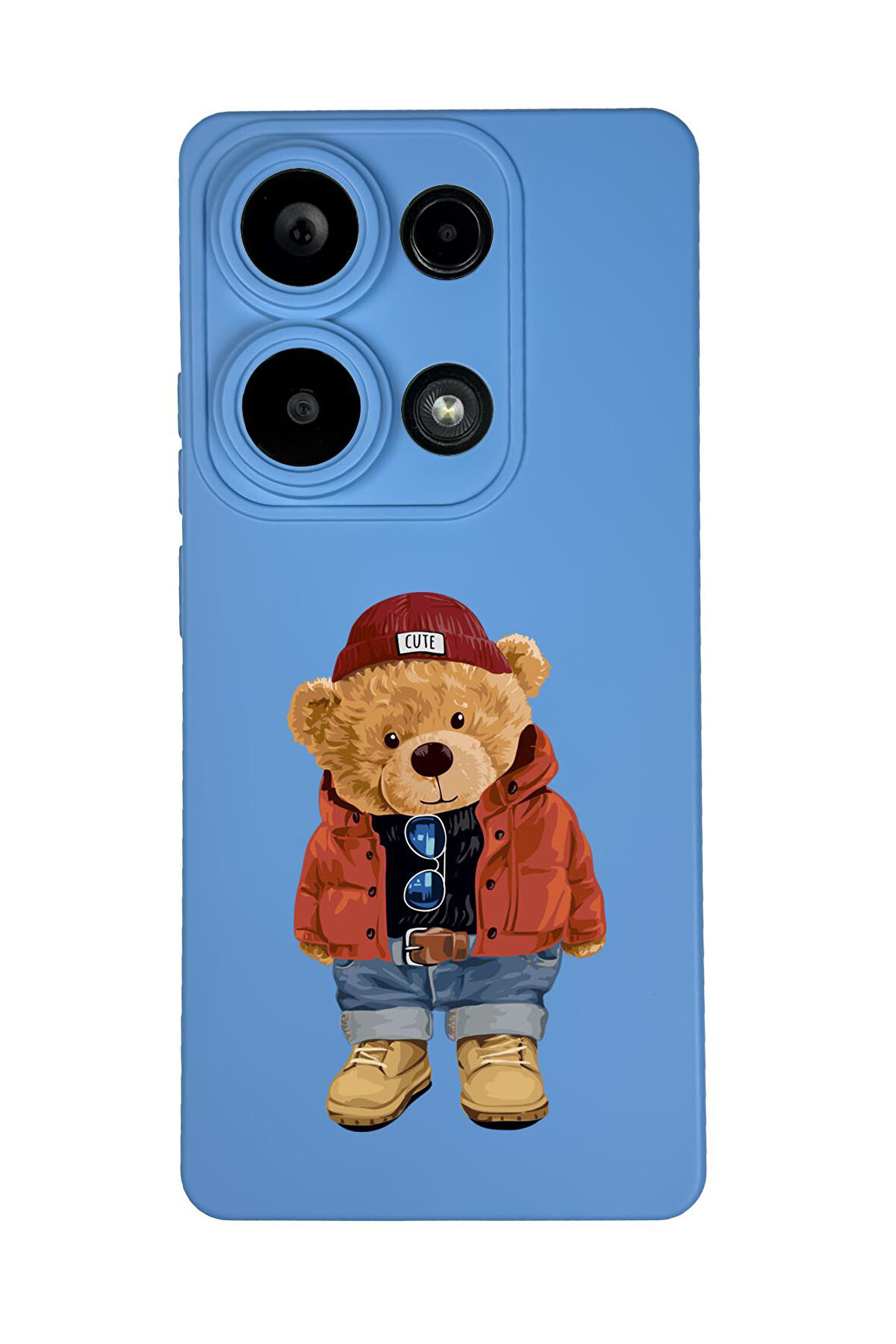 Xiaomi Redmi Note 13 Pro 4G Uyumlu Teddy Bear Desenli Premium Silikonlu Lansman Telefon Kılıfı