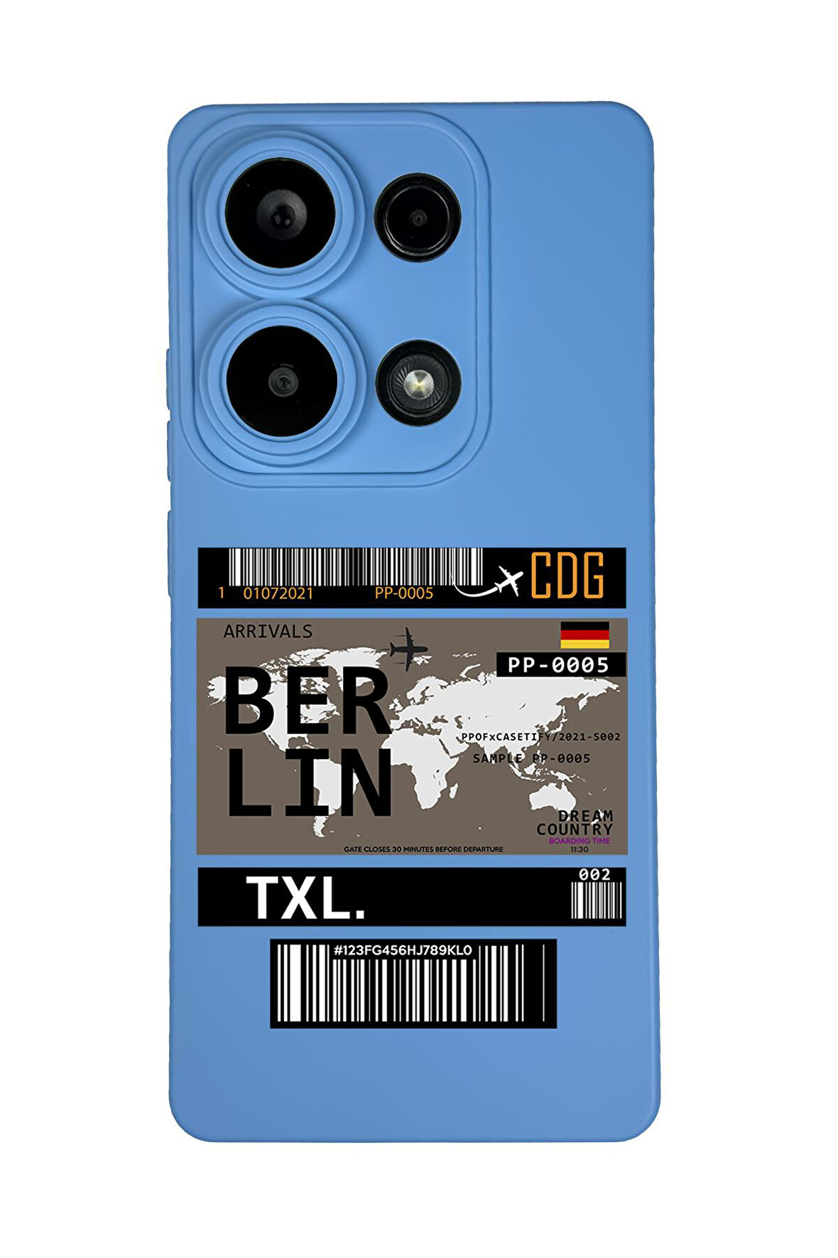 Xiaomi Redmi Note 13 Pro 4G Uyumlu Berlin Ticket Desenli Premium Silikonlu Lansman Telefon Kılıfı