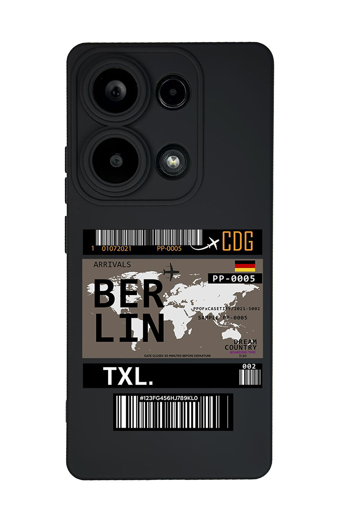 Xiaomi Redmi Note 13 Pro 4G Uyumlu Berlin Ticket Desenli Premium Silikonlu Lansman Telefon Kılıfı