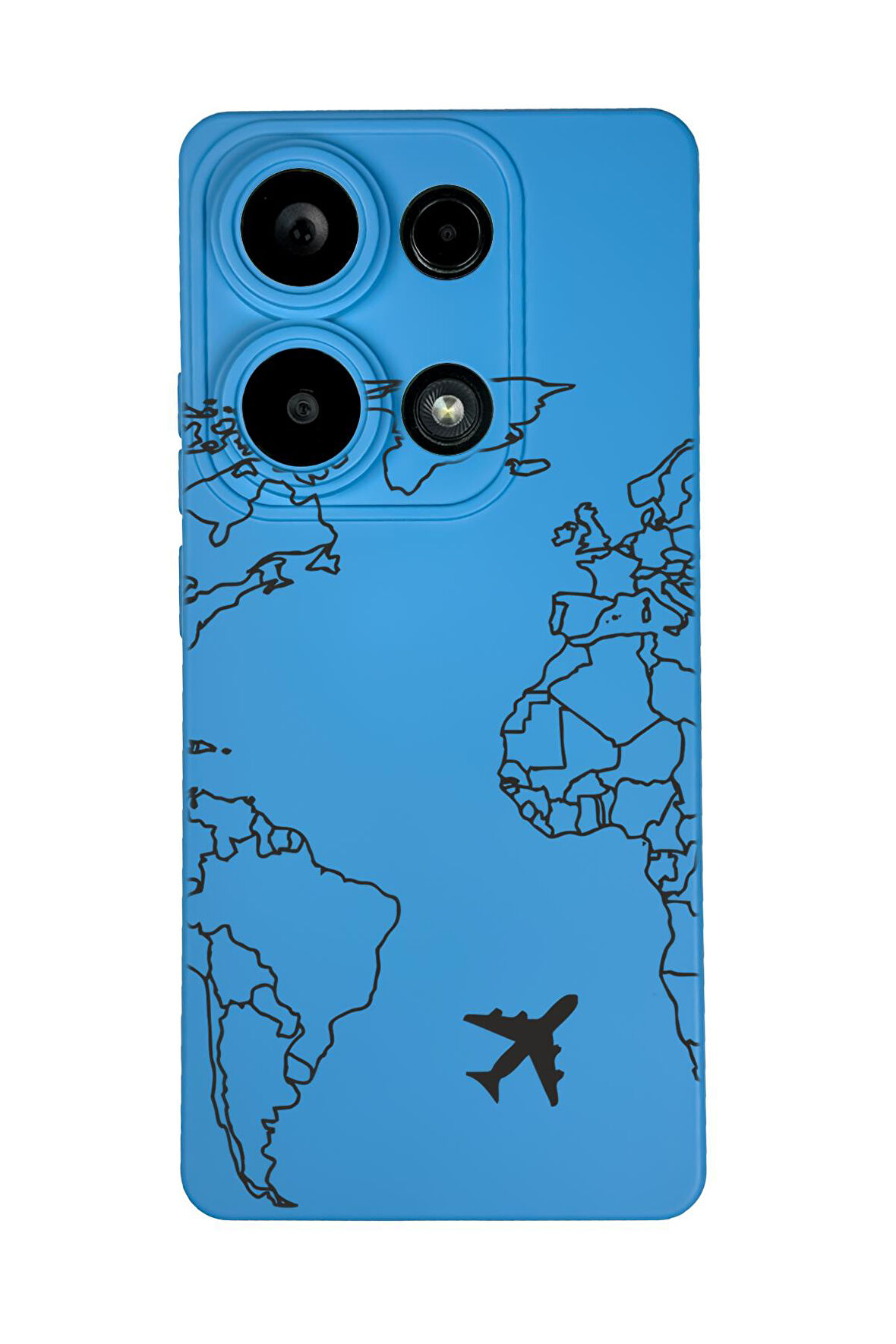 Xiaomi Redmi Note 13 Pro 4G Uyumlu World Map Lines Desenli Premium Silikonlu Lansman Telefon Kılıfı