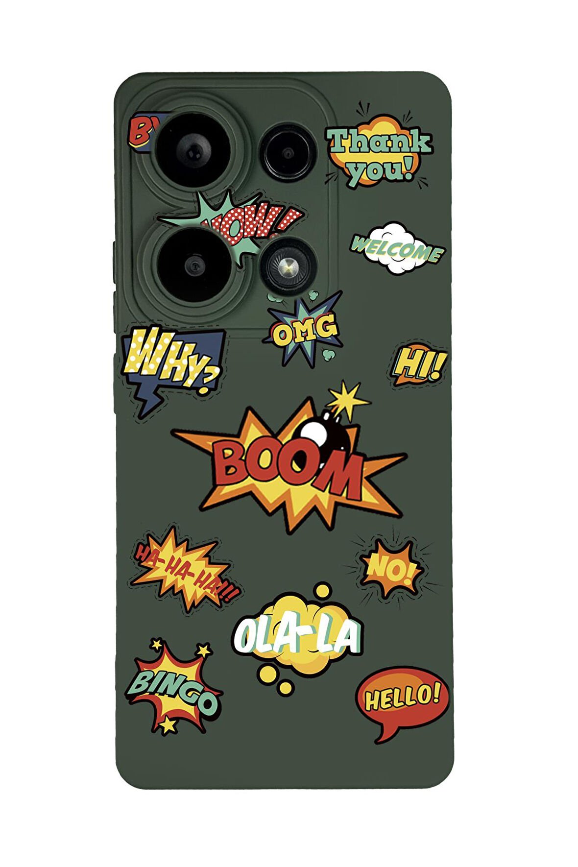 Xiaomi Redmi Note 13 Pro 4G Uyumlu Stickers Desenli Premium Silikonlu Lansman Telefon Kılıfı