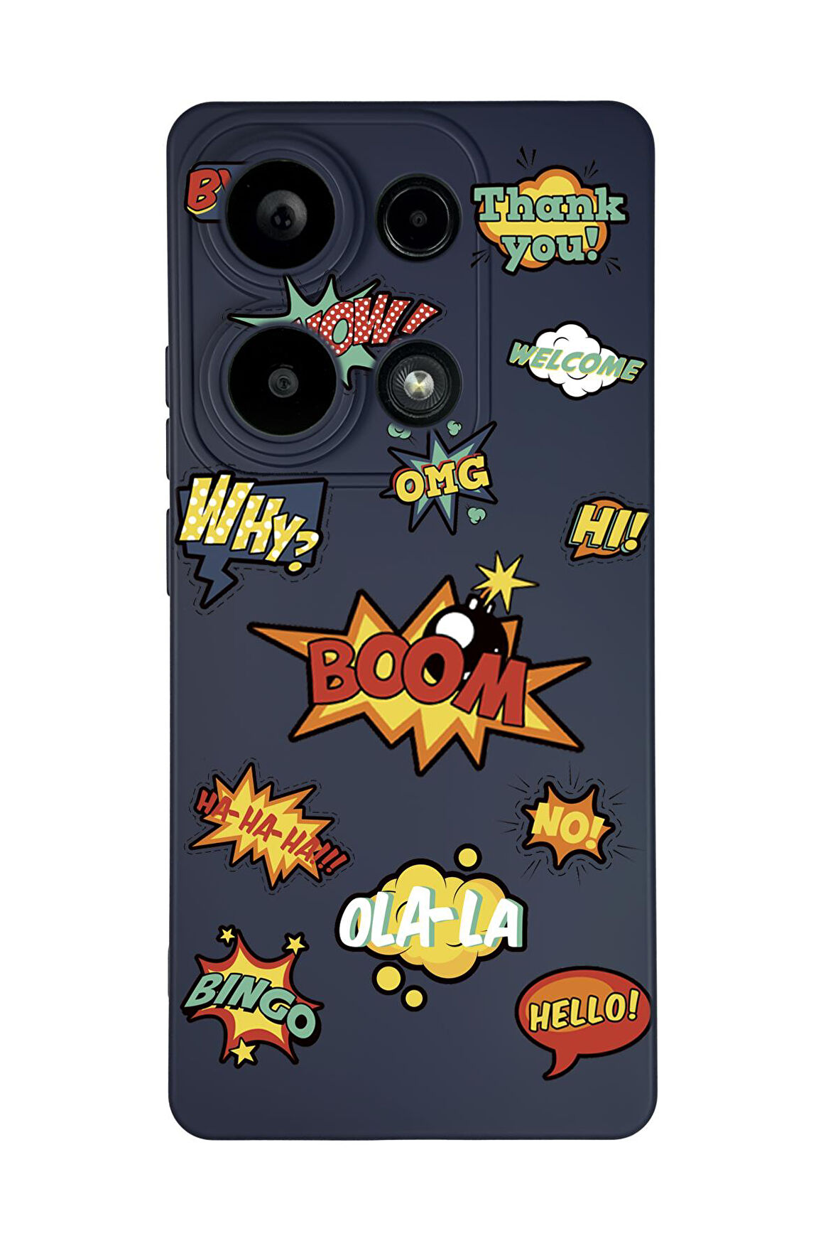 Xiaomi Redmi Note 13 Pro 4G Uyumlu Stickers Desenli Premium Silikonlu Lansman Telefon Kılıfı