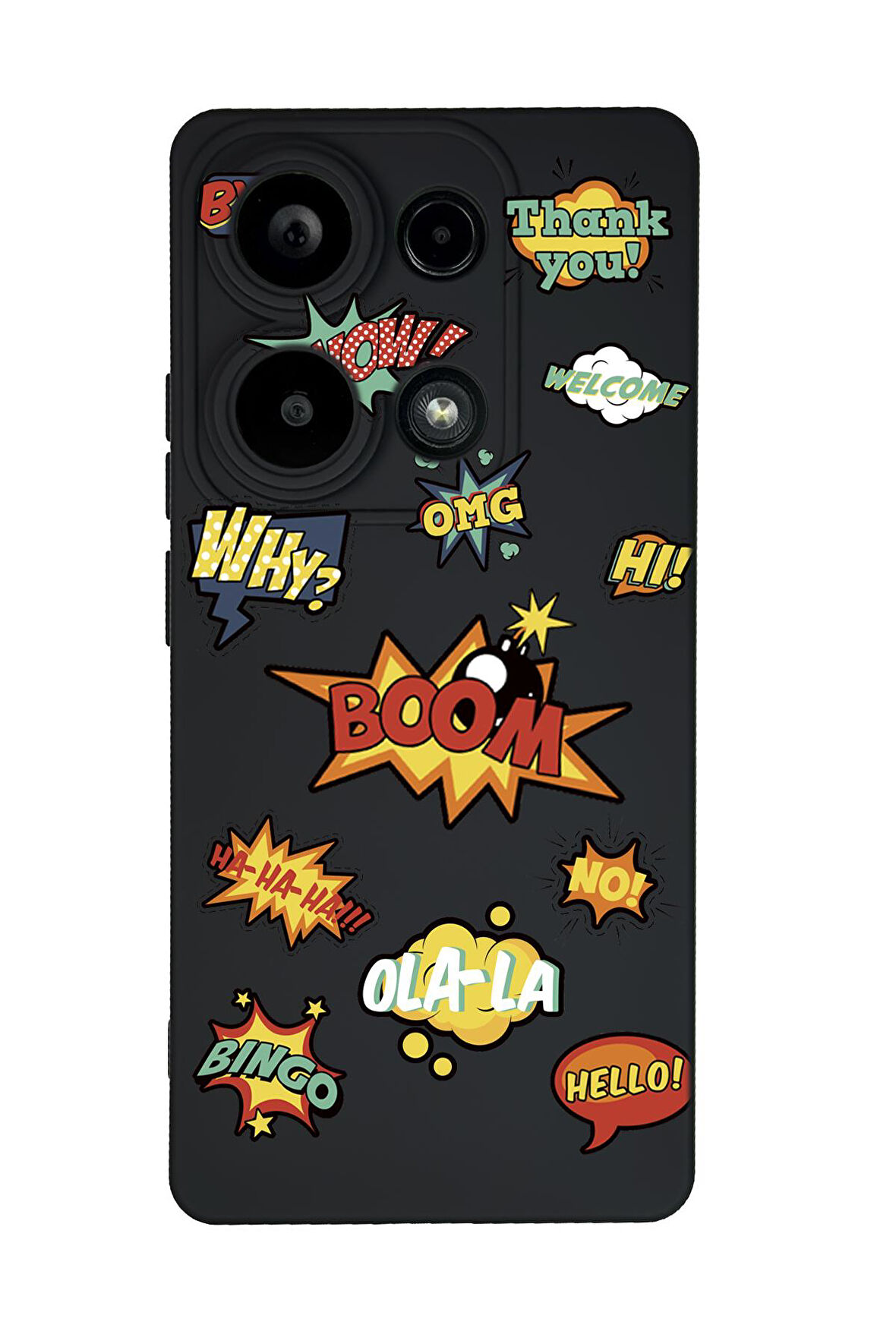 Xiaomi Redmi Note 13 Pro 4G Uyumlu Stickers Desenli Premium Silikonlu Lansman Telefon Kılıfı