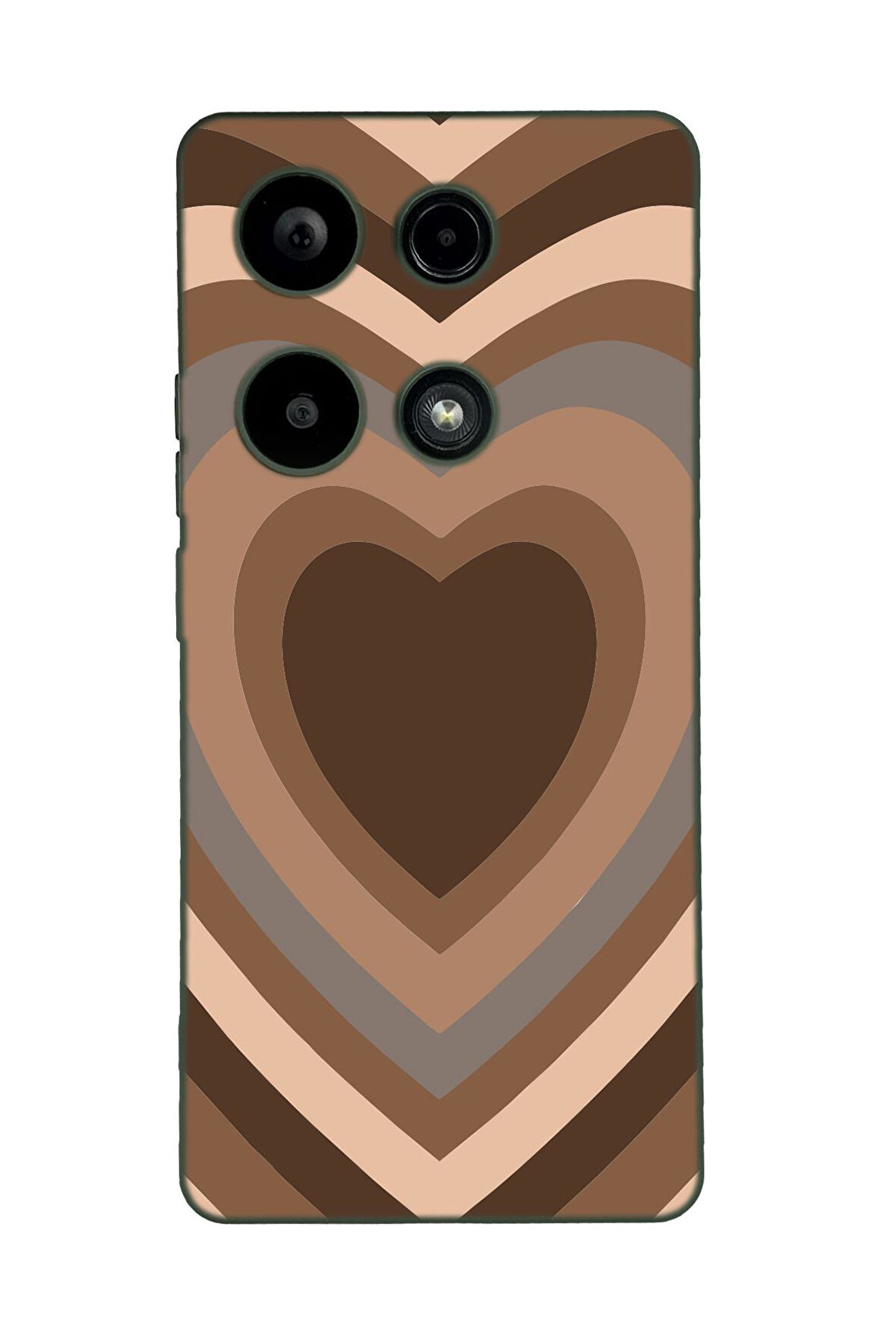 Xiaomi Redmi Note 13 Pro 4G Uyumlu Kahverengi Kalpler Desenli Premium Silikonlu Lansman Telefon Kılıfı