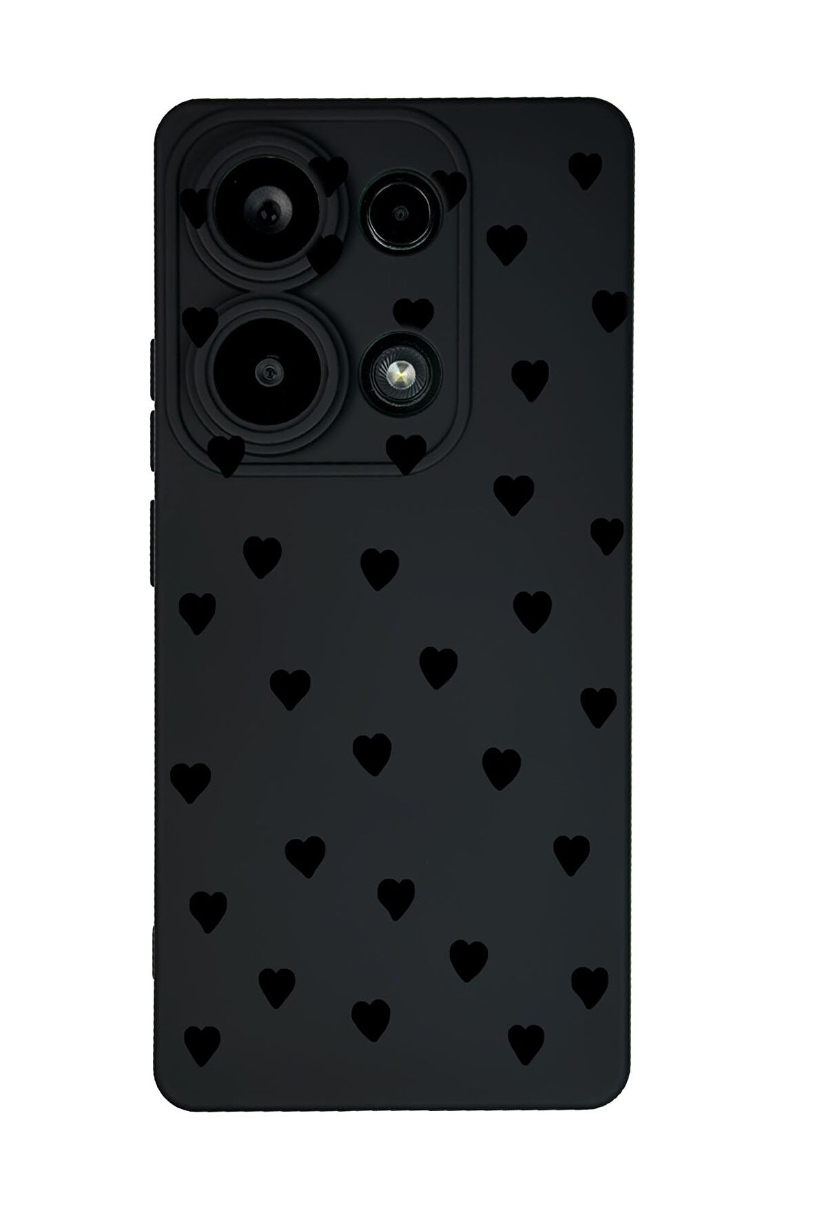 Xiaomi Redmi Note 13 Pro 4G Uyumlu Siyah Kalpler Desenli Premium Silikonlu Lansman Telefon Kılıfı