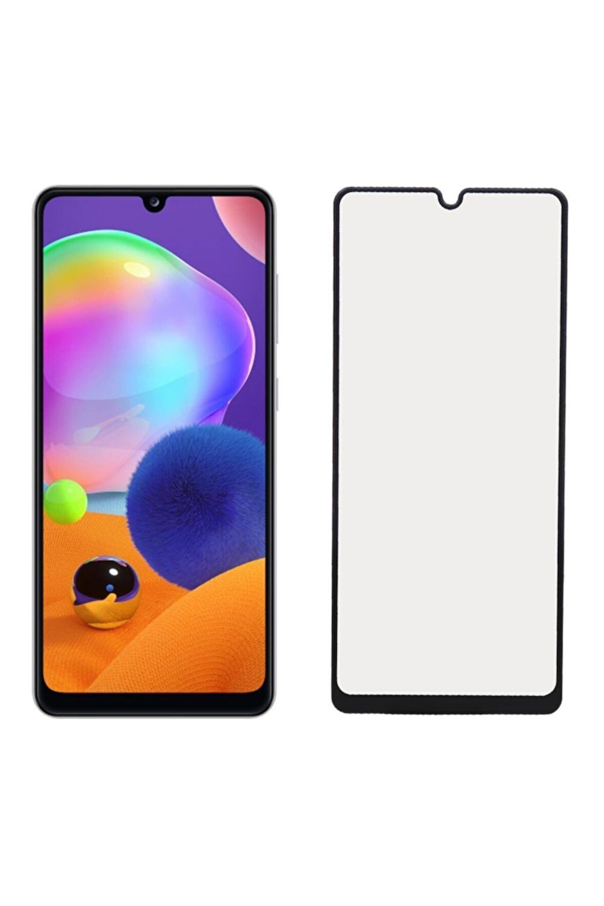 Samsung A31 Siyah Mat Seramik Ekran Koruyucu Parmak Izi Hava Kabarcığı Bırakmaz