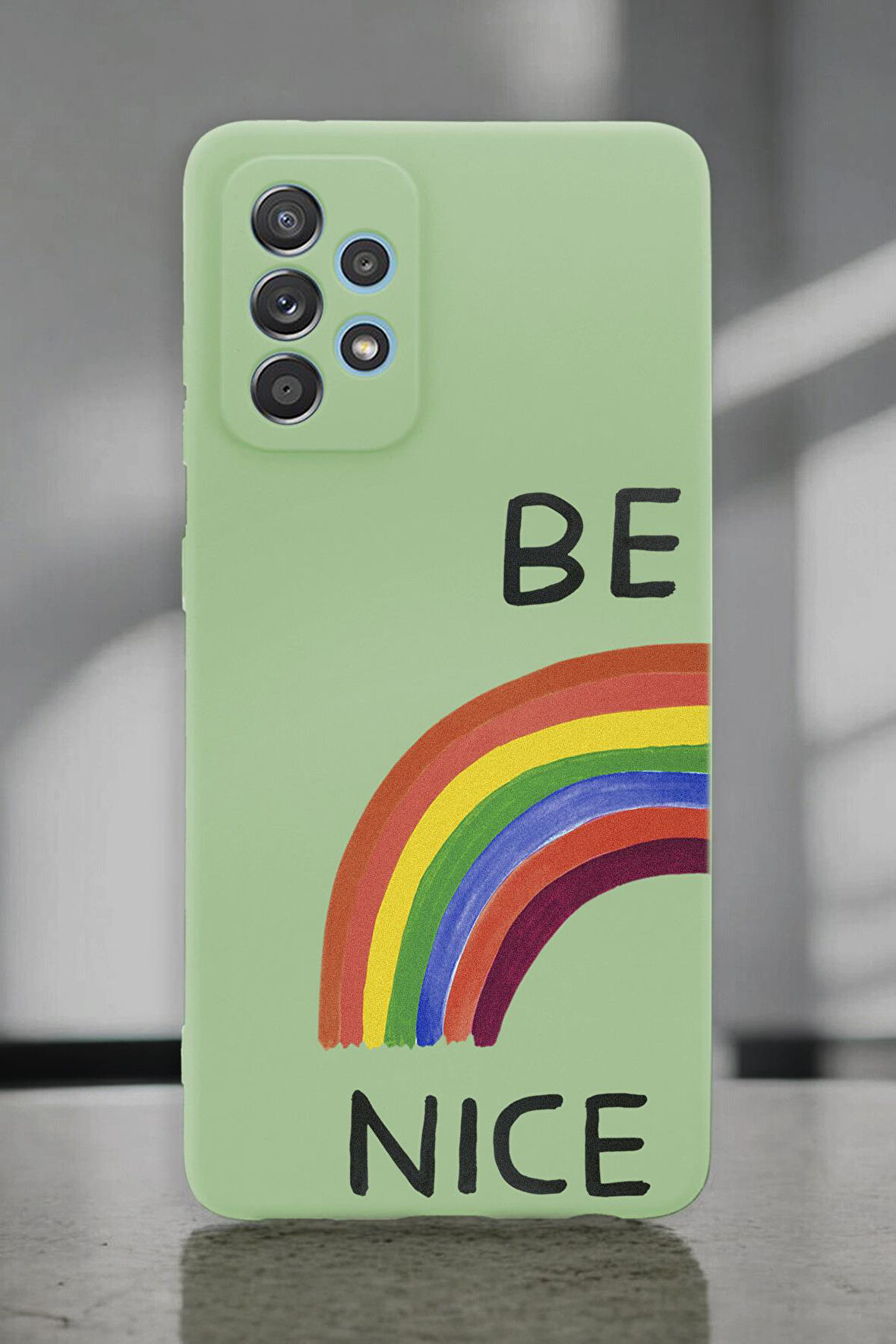 Samsung A72 Uyumlu Be Nice Desenli Premium Silikonlu Lansman Telefon Kılıfı