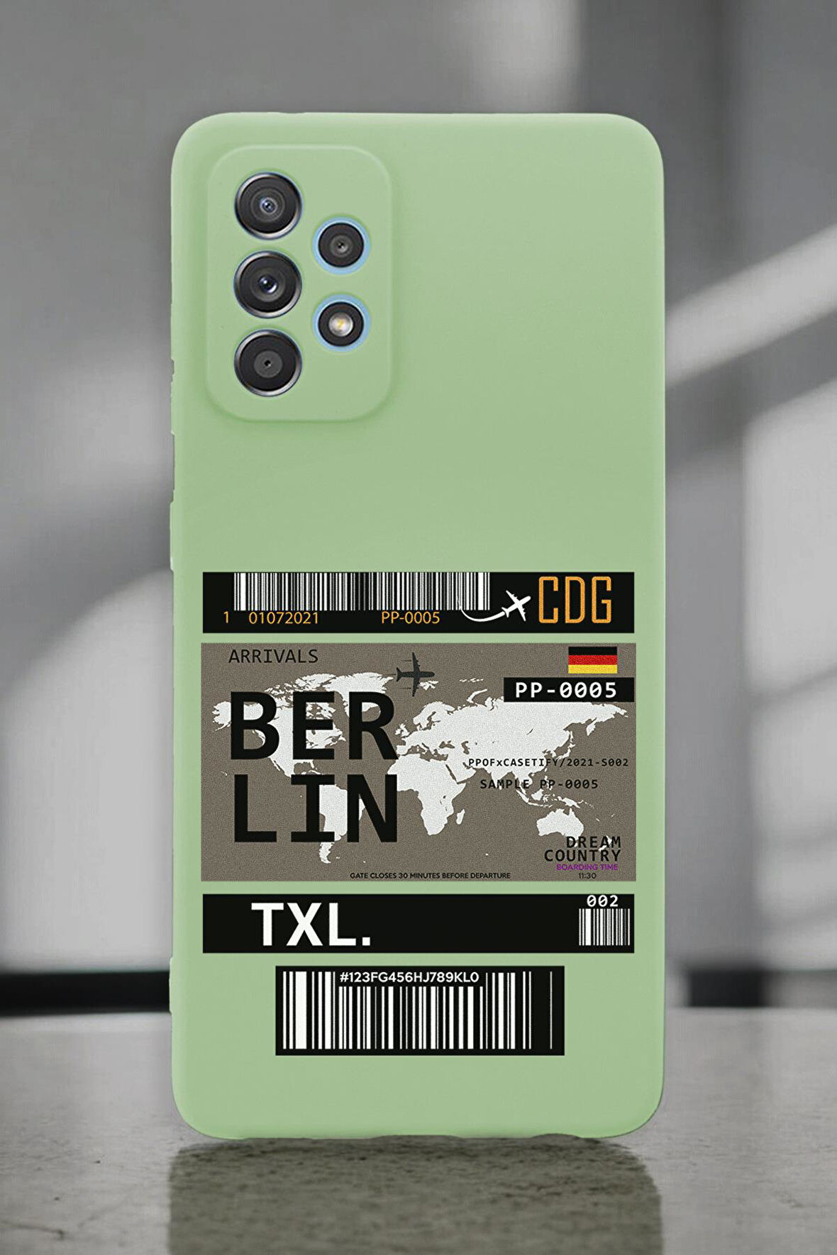 Samsung A72 Uyumlu Berlin Ticket Desenli Premium Silikonlu Lansman Telefon Kılıfı