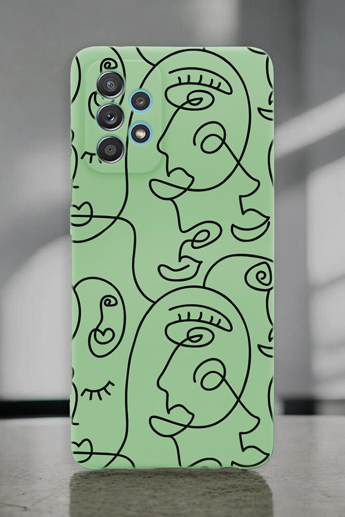 Samsung A72 Uyumlu Face Art Desenli Premium Silikonlu Lansman Telefon Kılıfı