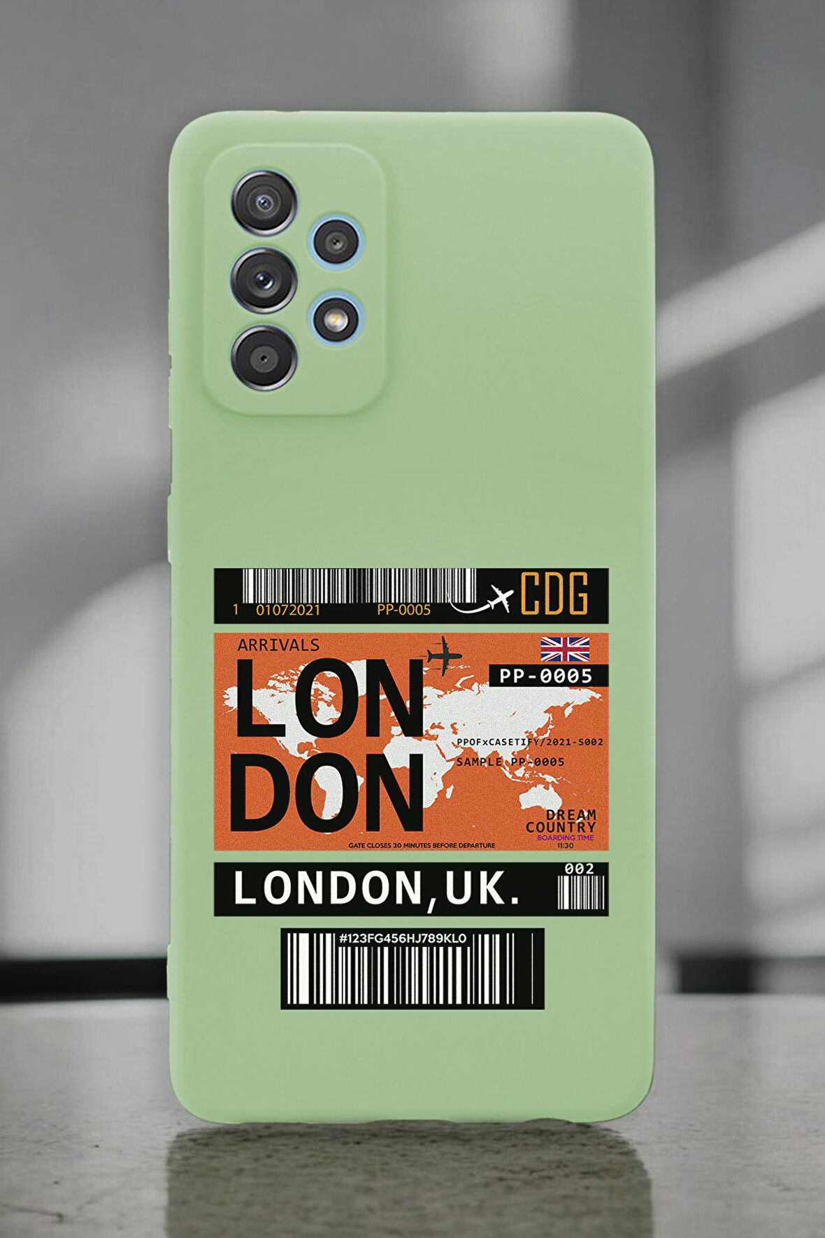 Samsung A72 Uyumlu London Yaprak Desenli Premium Silikonlu Lansman Telefon Kılıfı