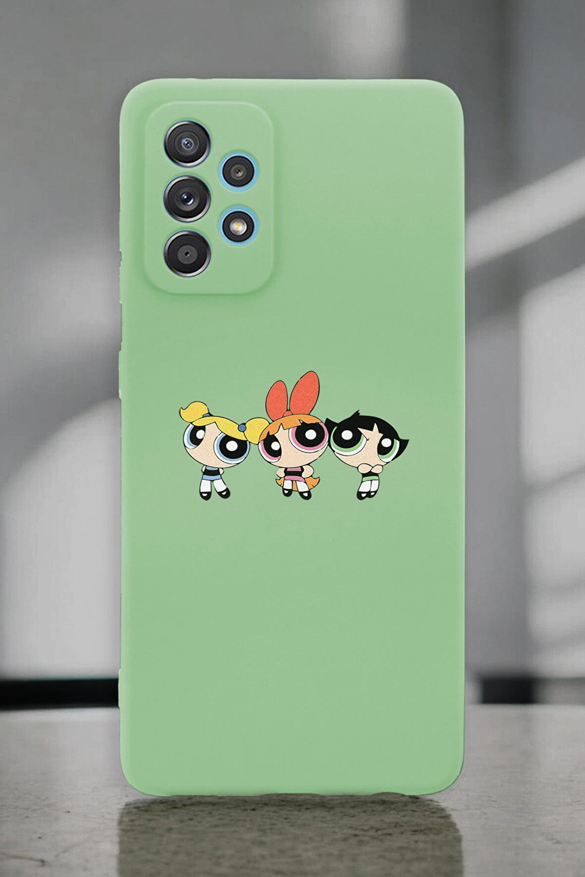 Samsung A72 Uyumlu Powerpuff Girls Desenli Premium Silikonlu Lansman Telefon Kılıfı
