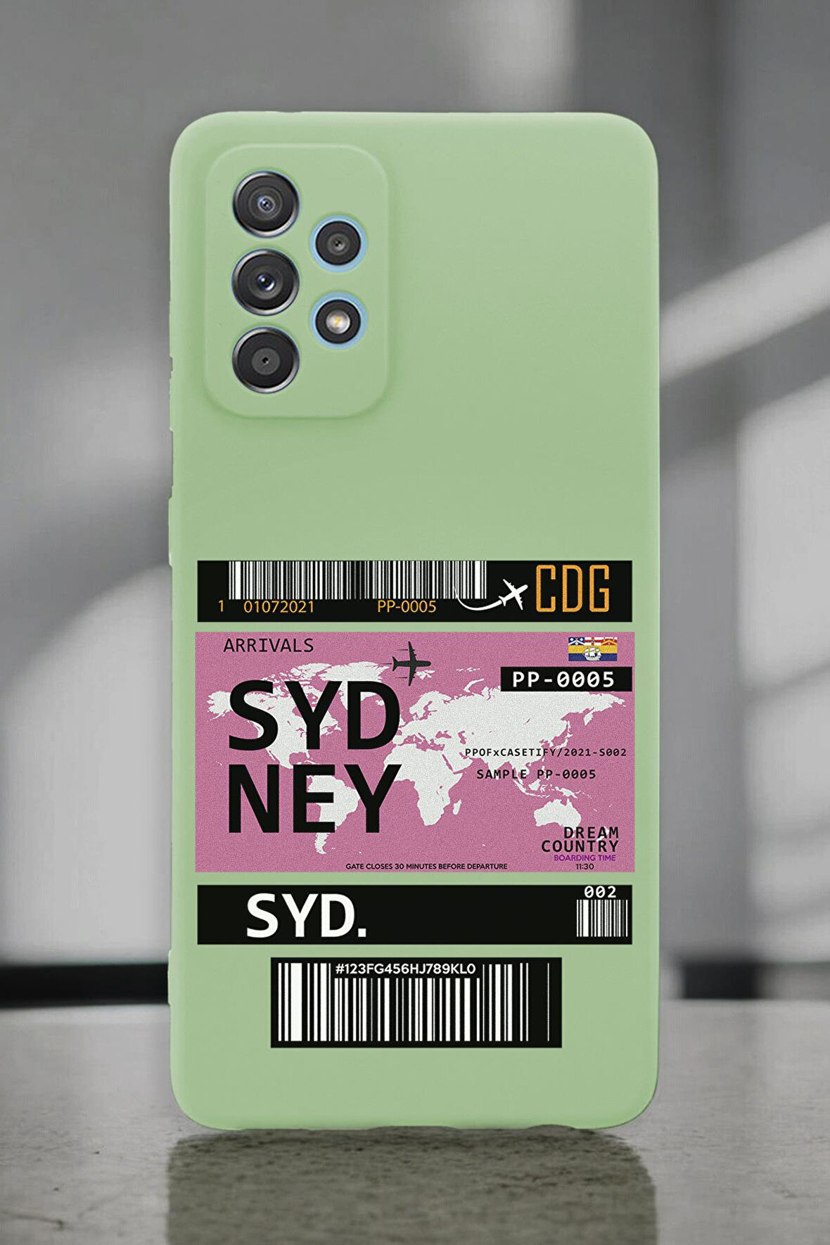 Samsung A72 Uyumlu Sydney Ticket Desenli Premium Silikonlu Lansman Telefon Kılıfı