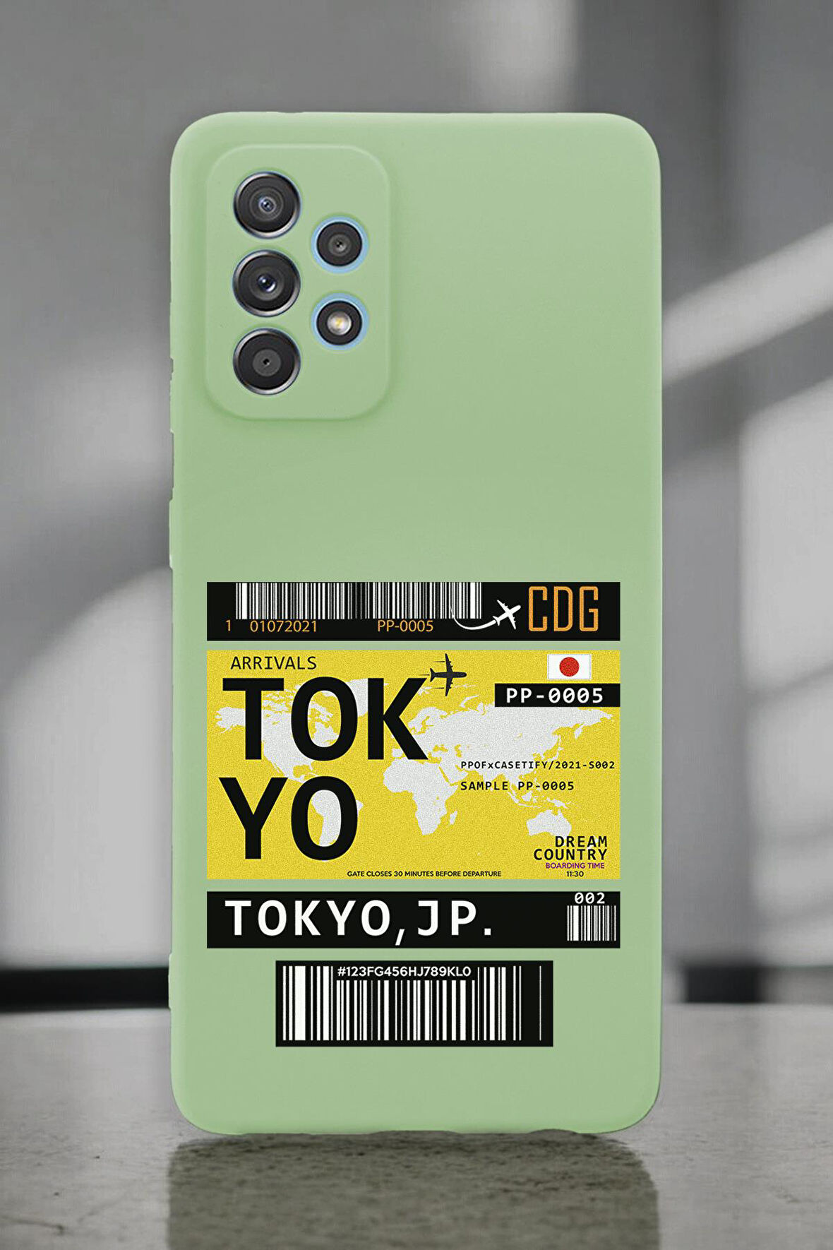 Samsung A72 Uyumlu Tokyo Ticket Desenli Premium Silikonlu Lansman Telefon Kılıfı