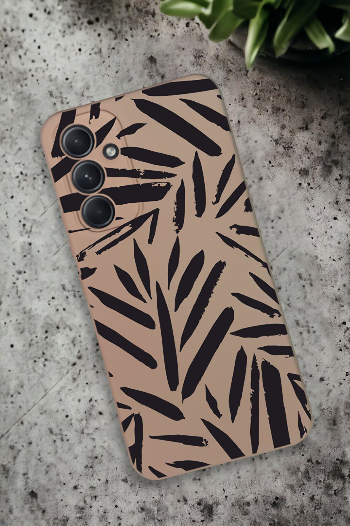 Samsung Galaxy A54 Uyumlu Fırça Darbeleri Desenli Premium Silikonlu Lansman Telefon Kılıfı