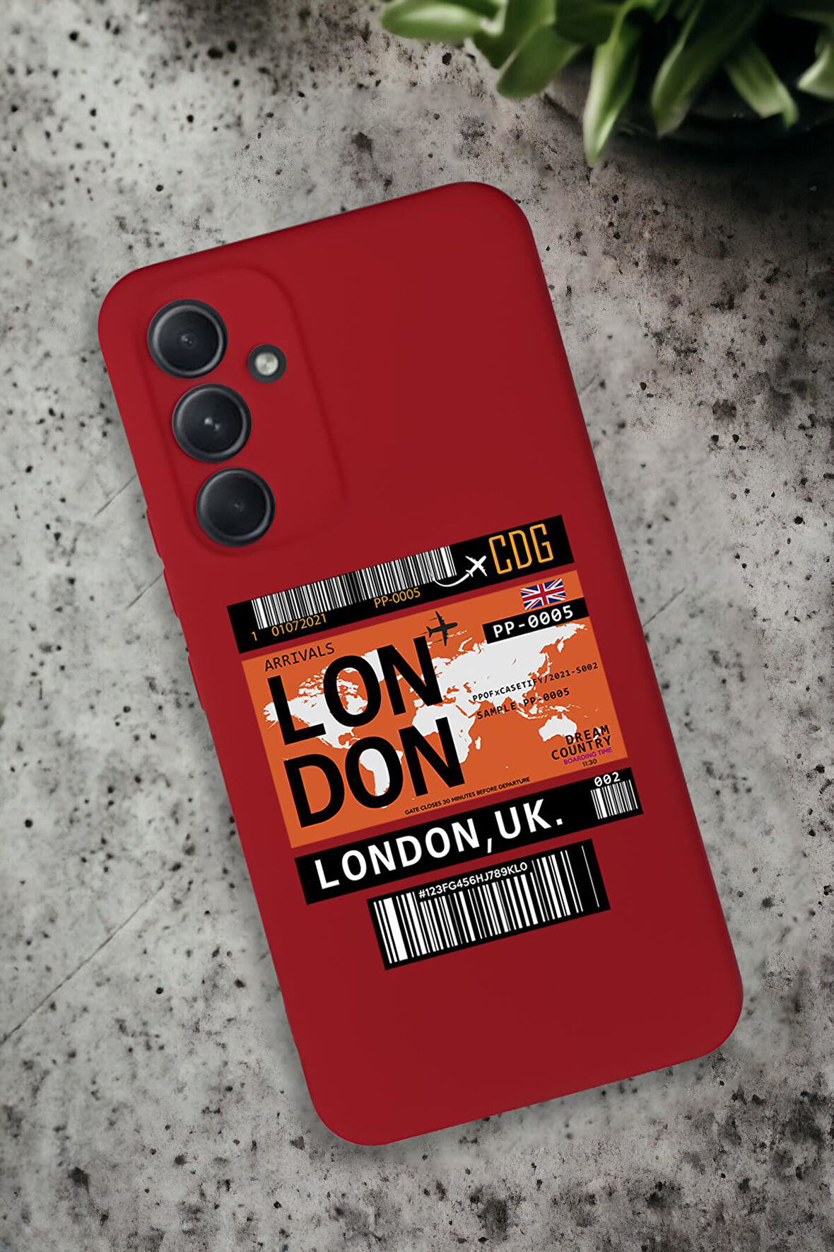 Samsung Galaxy A54 Uyumlu London Yaprak Desenli Premium Silikonlu Lansman Telefon Kılıfı