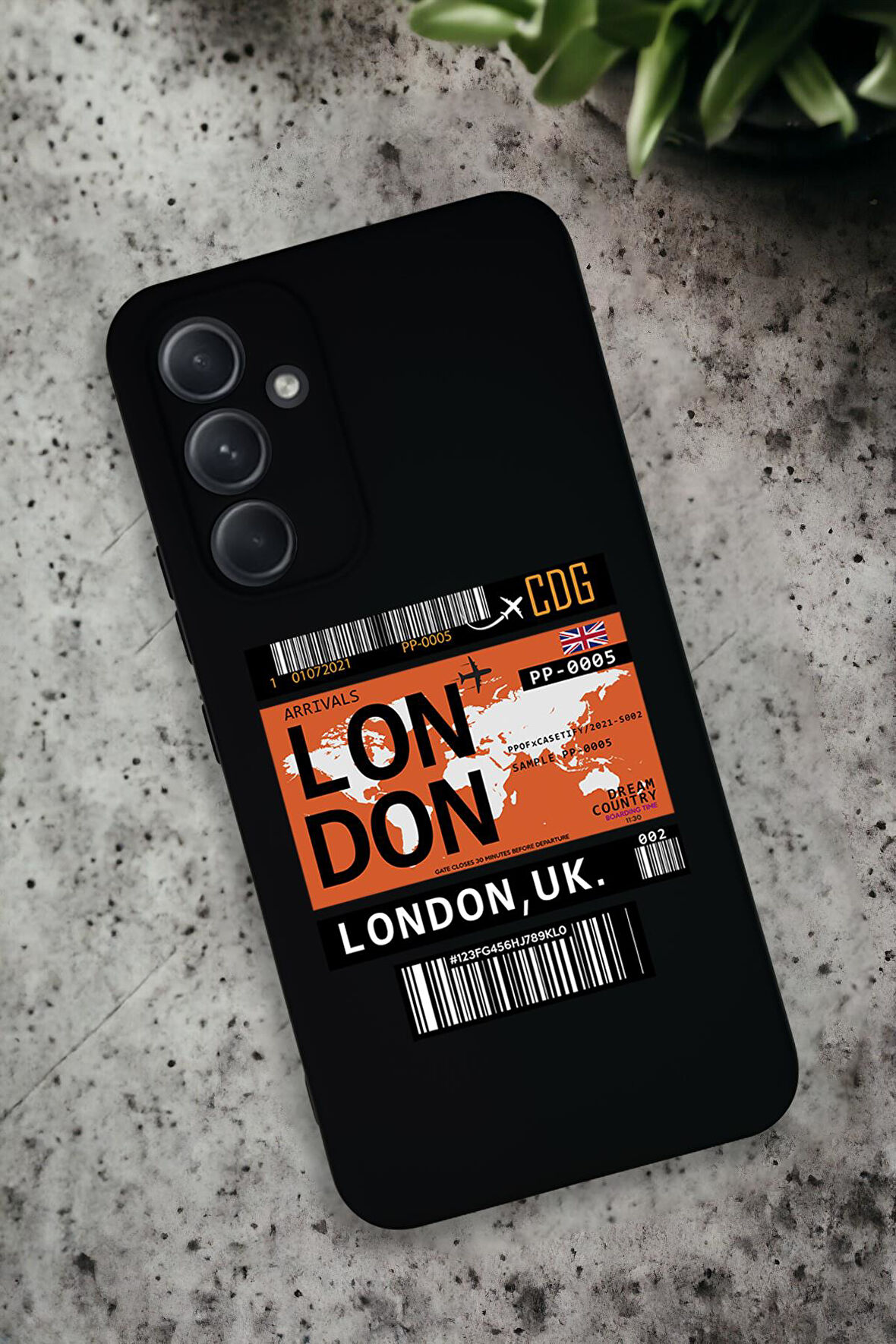 Samsung Galaxy A54 Uyumlu London Yaprak Desenli Premium Silikonlu Lansman Telefon Kılıfı