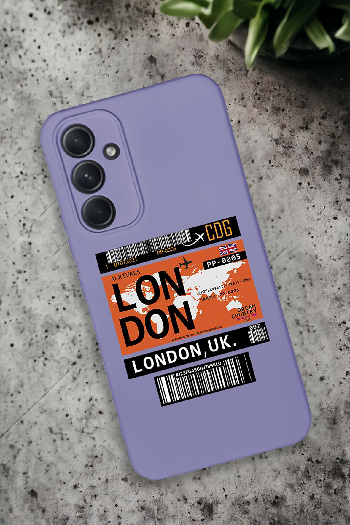 Samsung Galaxy A54 Uyumlu London Yaprak Desenli Premium Silikonlu Lansman Telefon Kılıfı