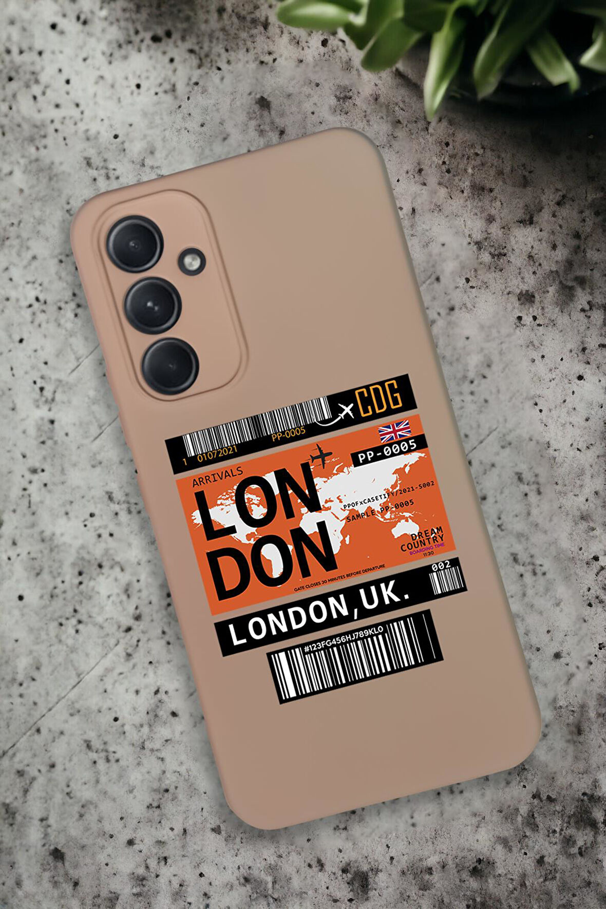 Samsung Galaxy A54 Uyumlu London Yaprak Desenli Premium Silikonlu Lansman Telefon Kılıfı