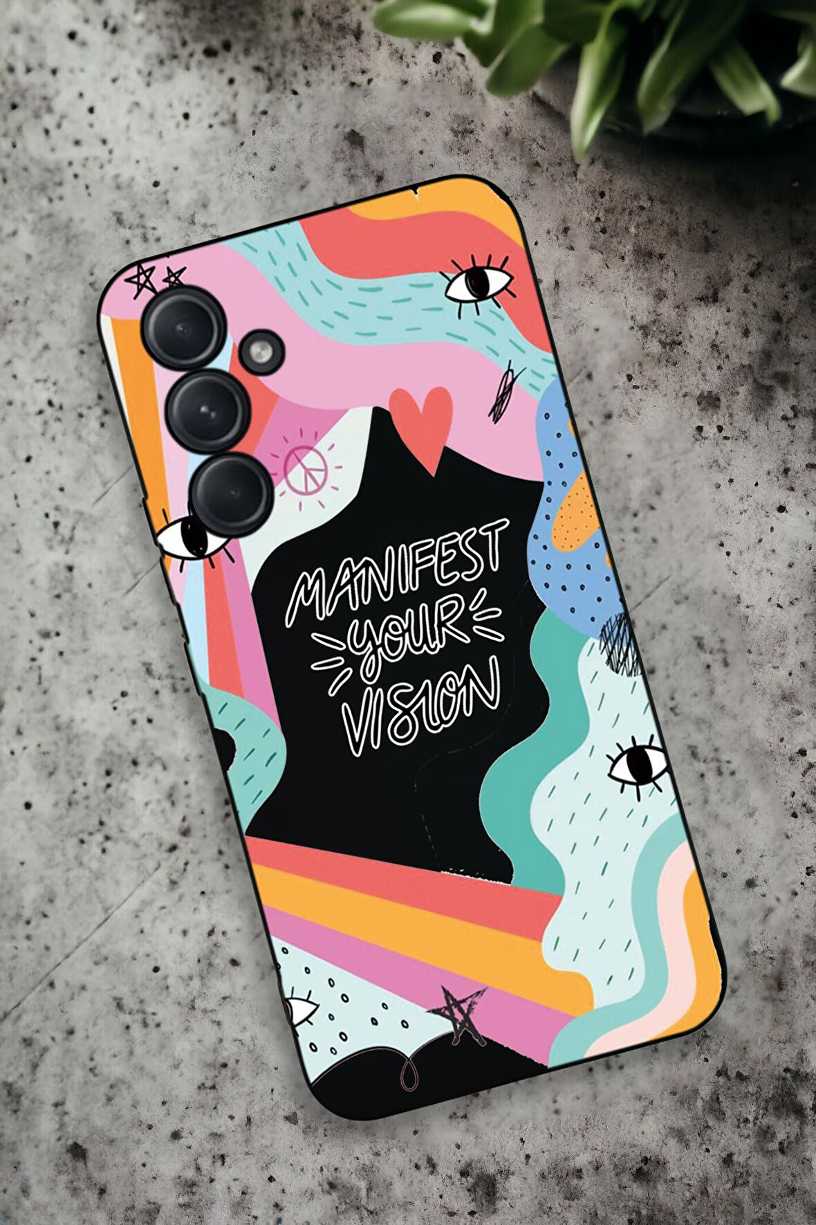 Samsung Galaxy A54 Uyumlu Manifest Desenli Premium Silikonlu Lansman Telefon Kılıfı