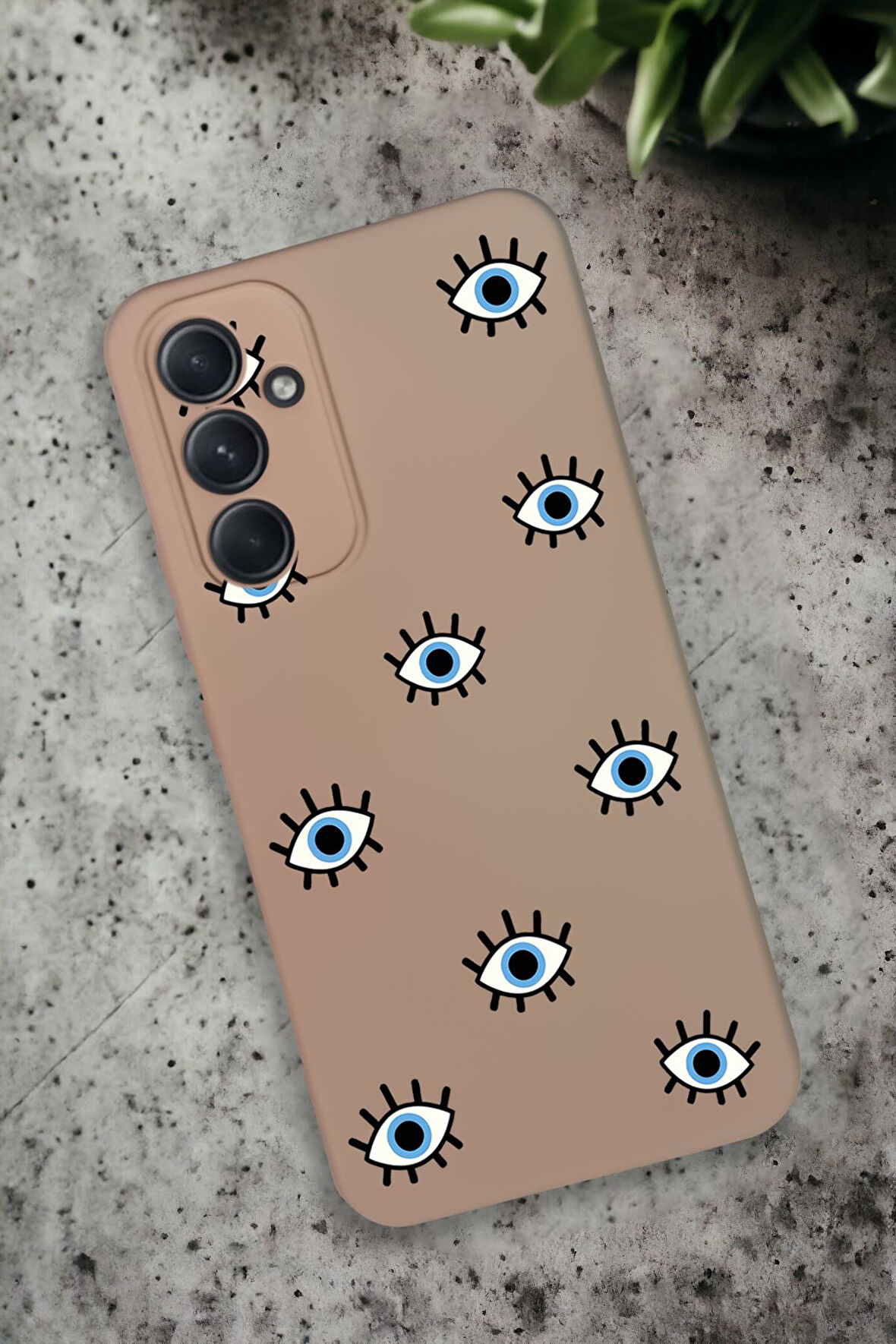Samsung Galaxy A54 Uyumlu Nazar Gözler Desenli Premium Silikonlu Lansman Telefon Kılıfı