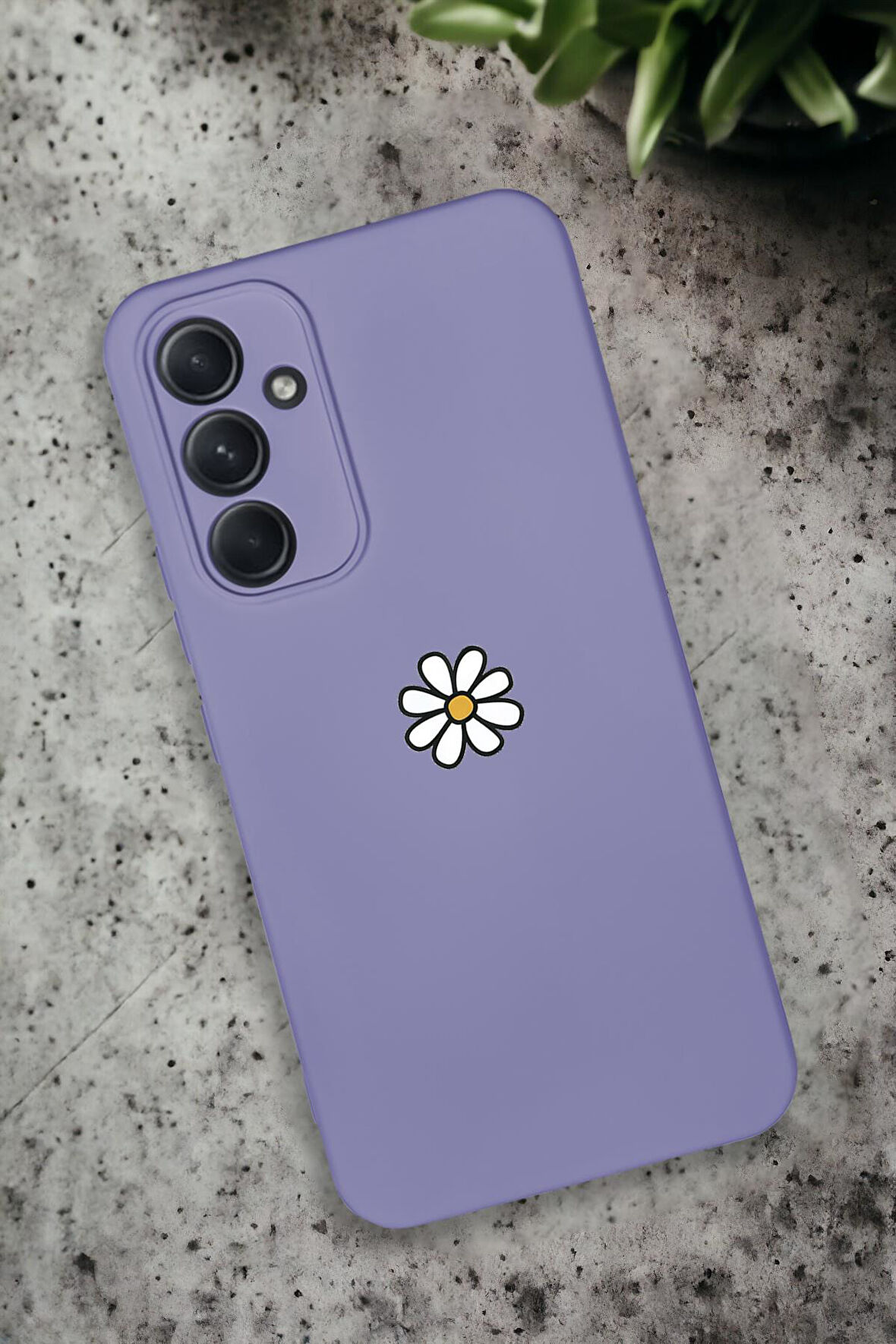 Samsung Galaxy A54 Uyumlu Papatya Desenli Premium Silikonlu Lansman Telefon Kılıfı