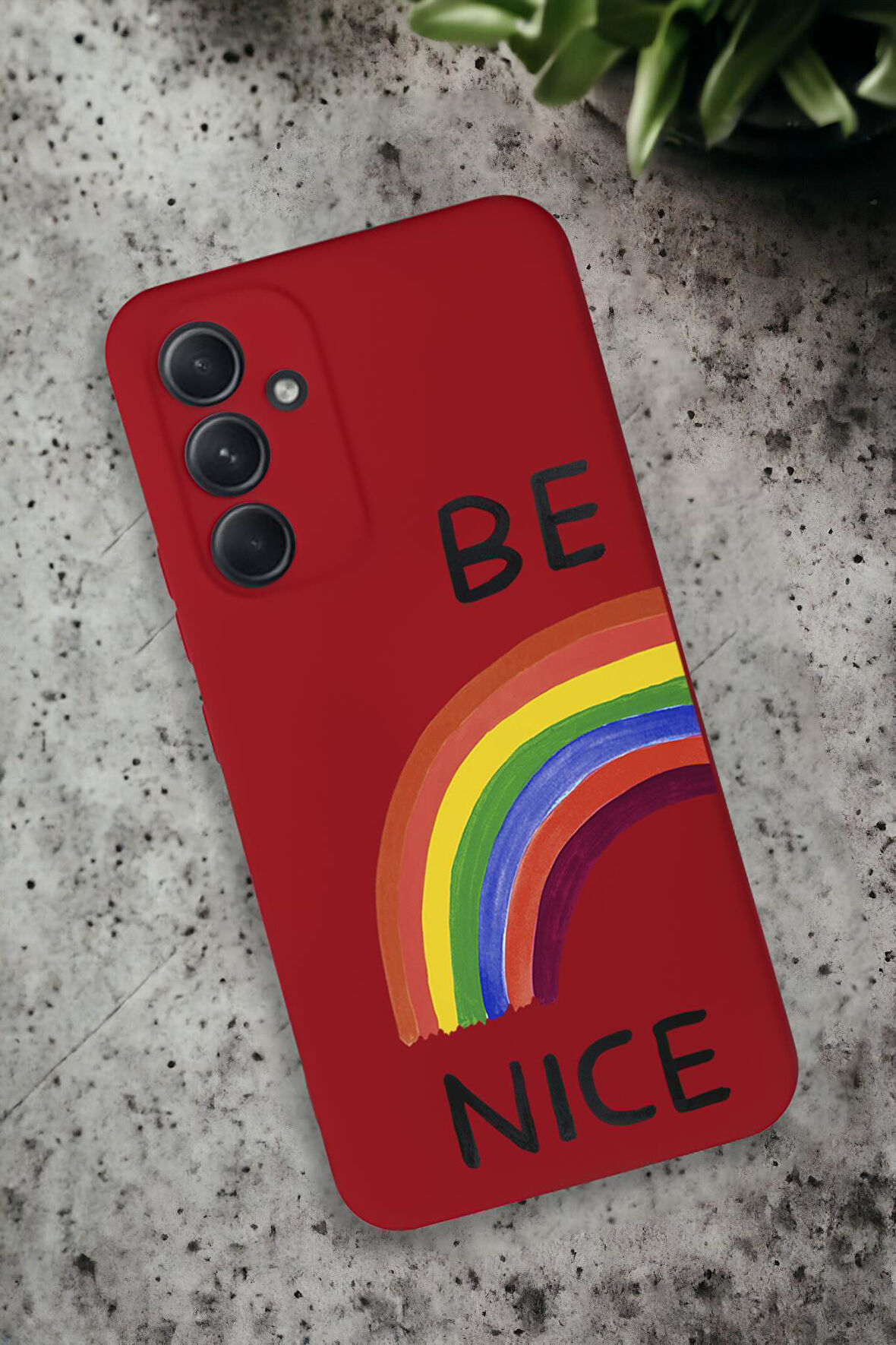 Samsung Galaxy A54 Uyumlu Be Nice Desenli Premium Silikonlu Lansman Telefon Kılıfı