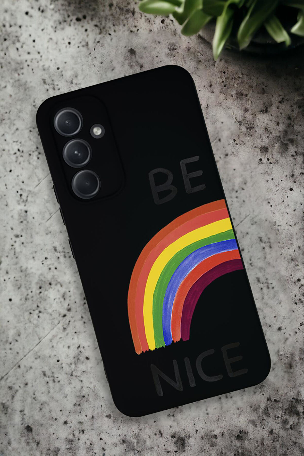 Samsung Galaxy A54 Uyumlu Be Nice Desenli Premium Silikonlu Lansman Telefon Kılıfı