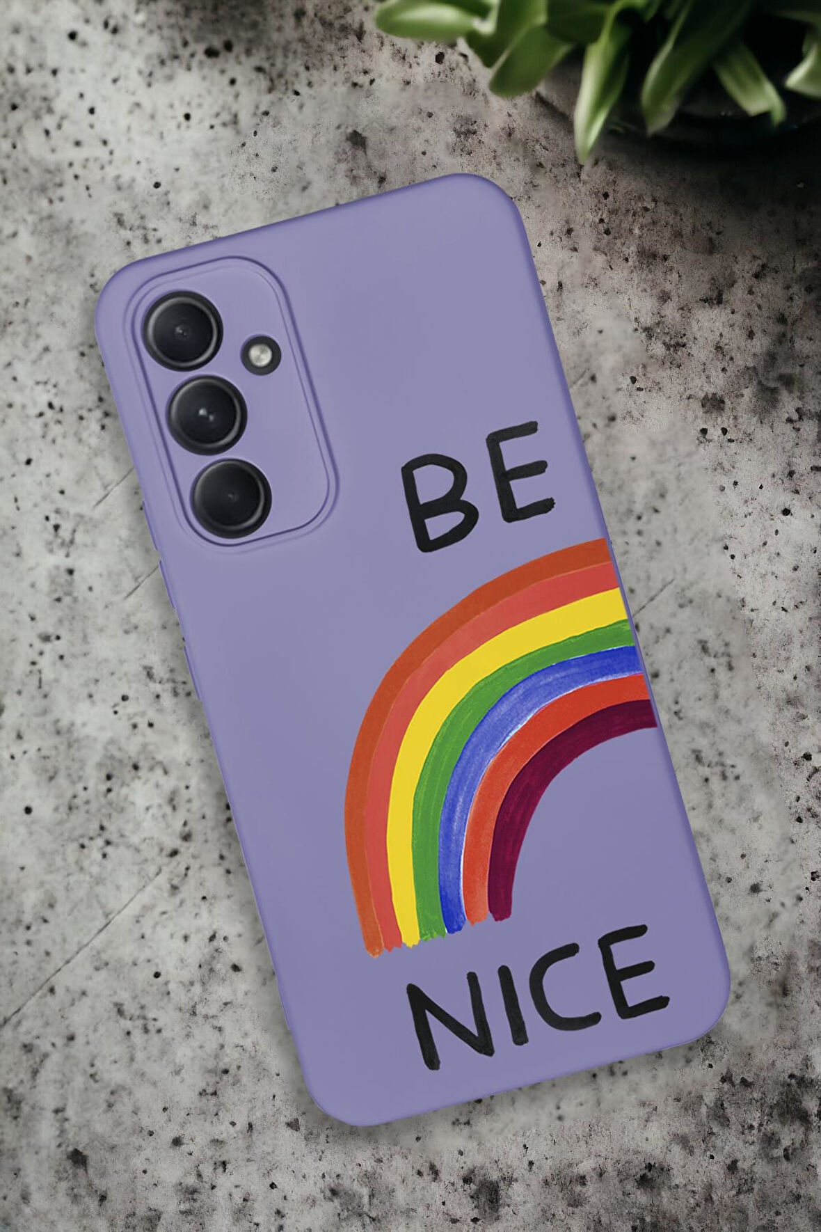 Samsung Galaxy A54 Uyumlu Be Nice Desenli Premium Silikonlu Lansman Telefon Kılıfı