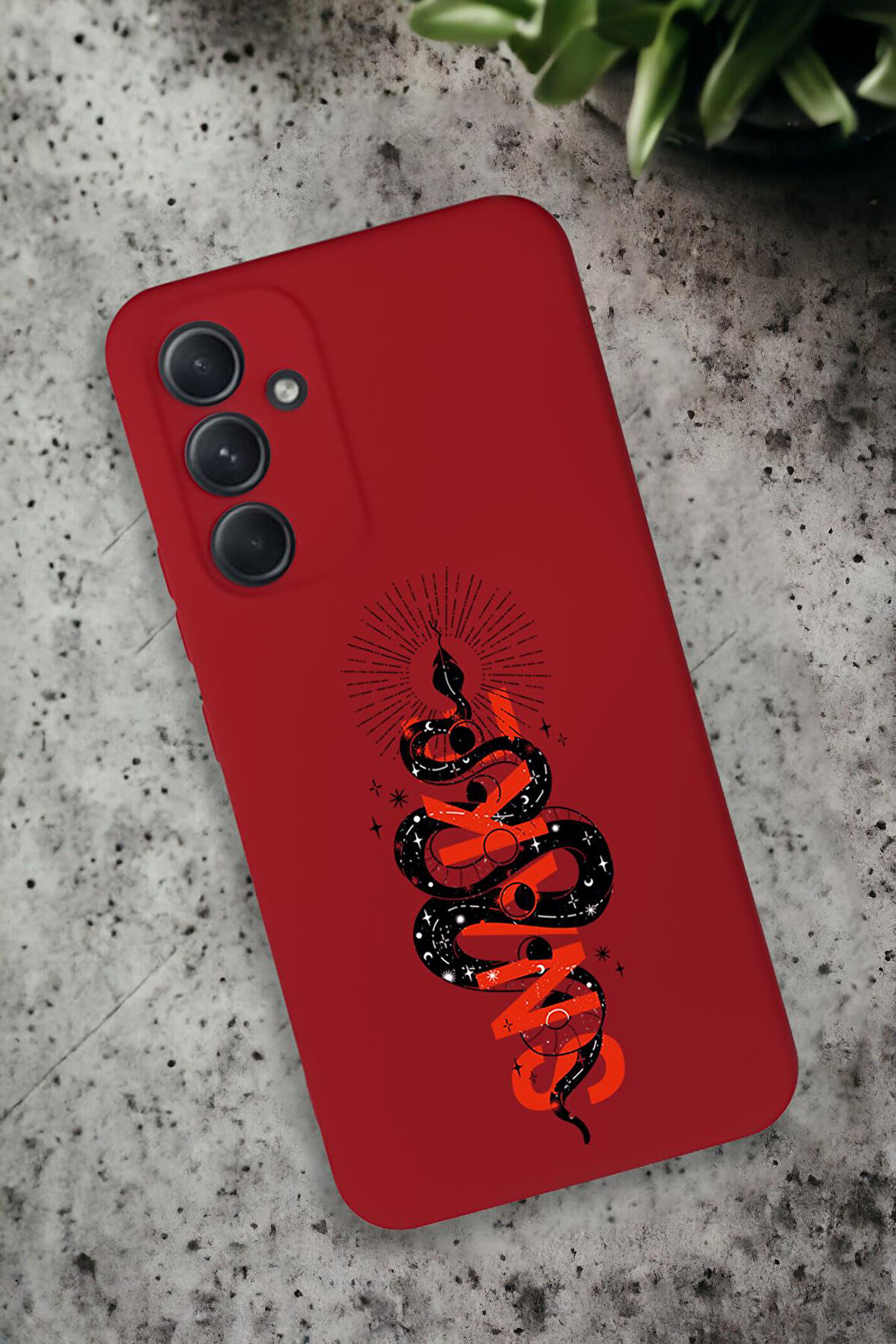 Samsung Galaxy A54 Uyumlu Snake Desenli Premium Silikonlu Lansman Telefon Kılıfı