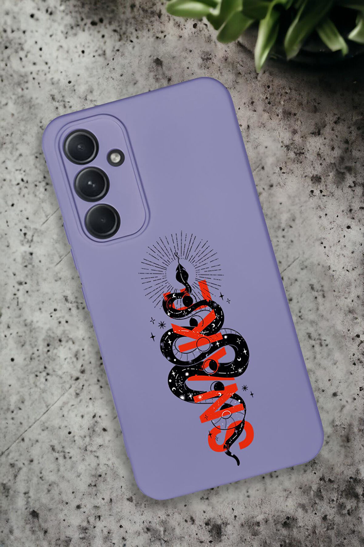 Samsung Galaxy A54 Uyumlu Snake Desenli Premium Silikonlu Lansman Telefon Kılıfı