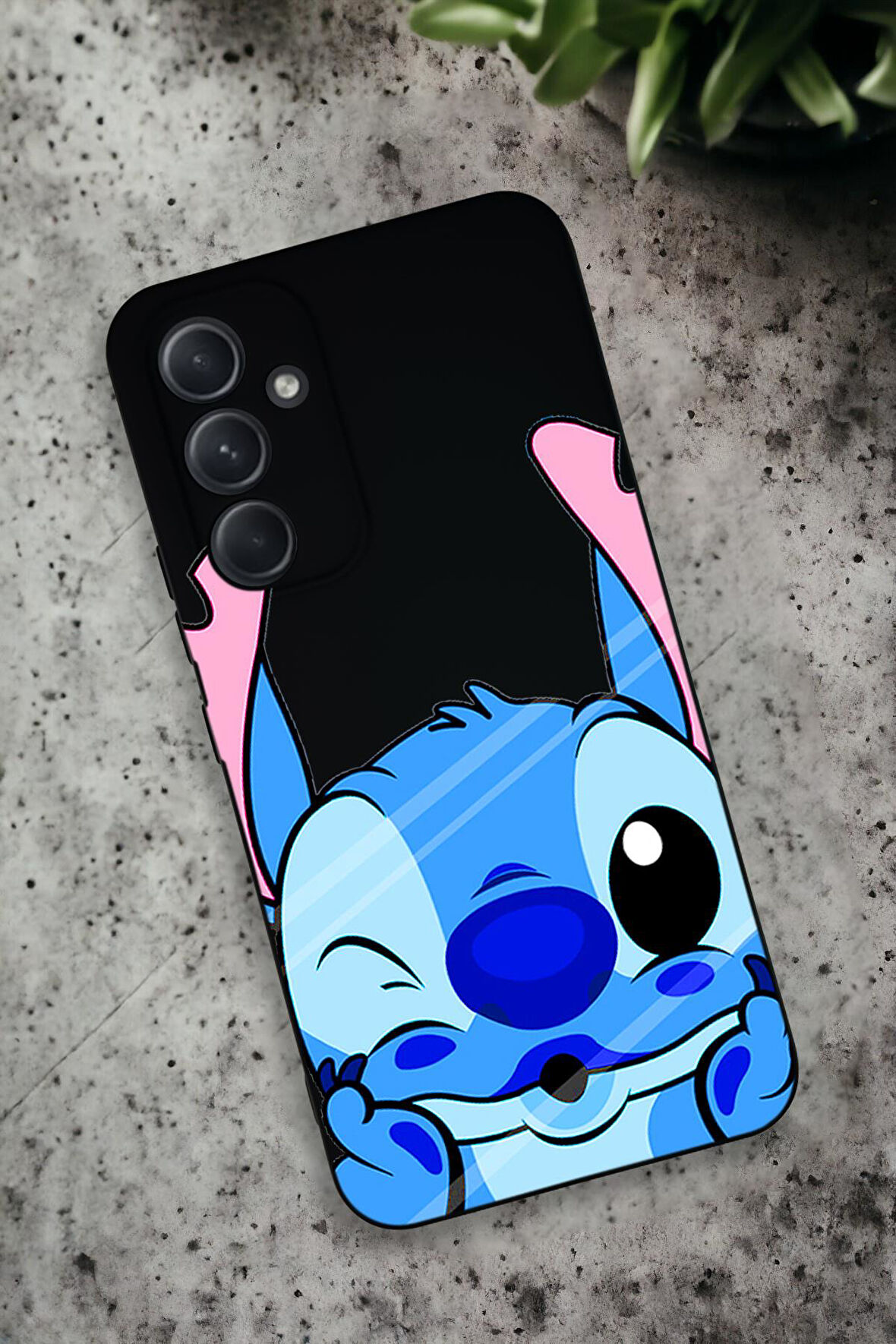 Samsung Galaxy A54 Uyumlu Stitch Desenli Premium Silikonlu Lansman Telefon Kılıfı