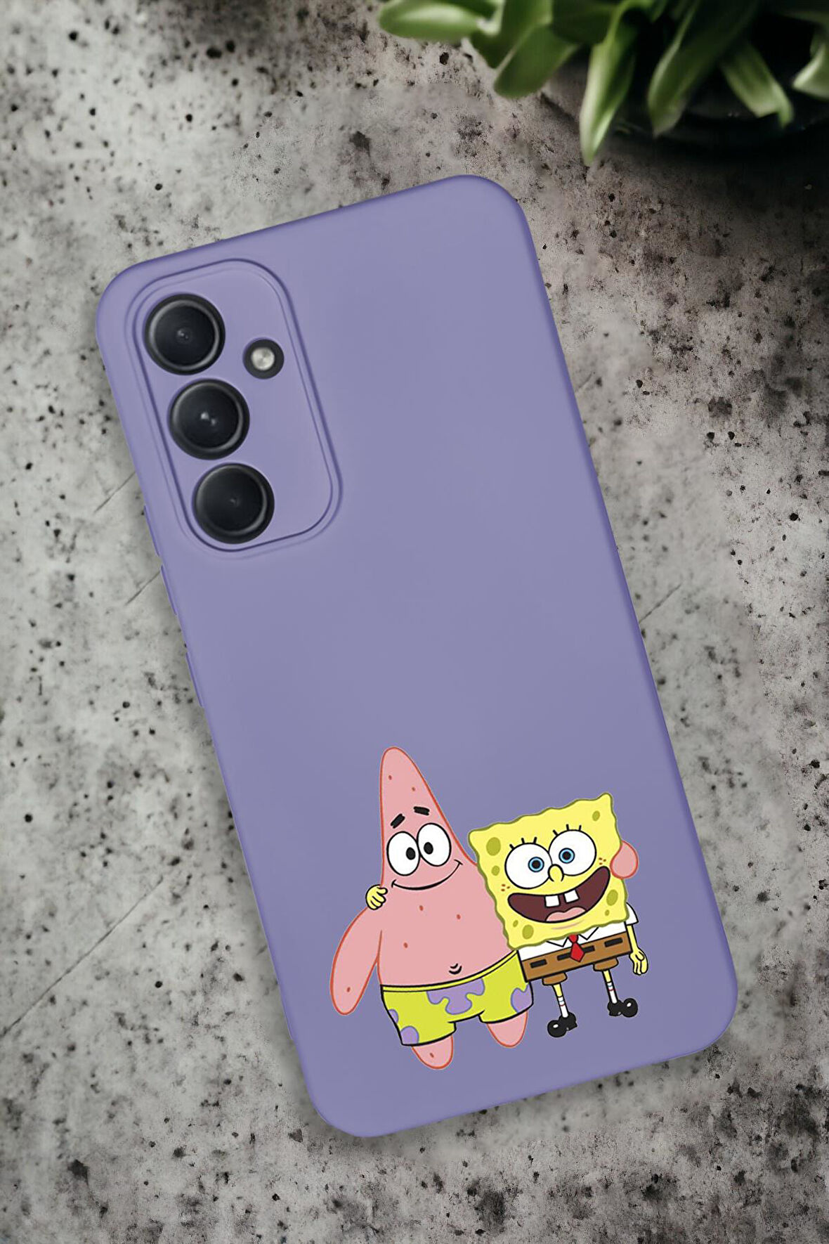 Samsung Galaxy A54 Uyumlu Sünger Bob ve Patrick Star Desenli Premium Silikonlu Lansman Telefon Kılıfı