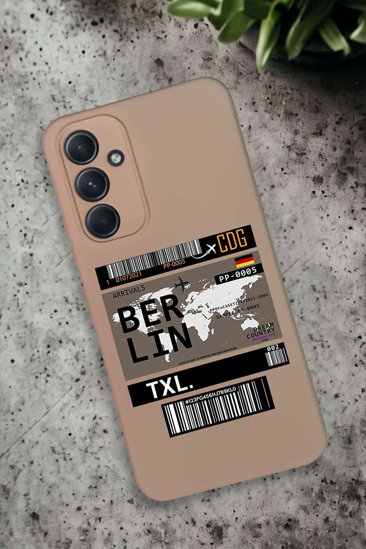 Samsung Galaxy A54 Uyumlu Berlin Ticket Desenli Premium Silikonlu Lansman Telefon Kılıfı