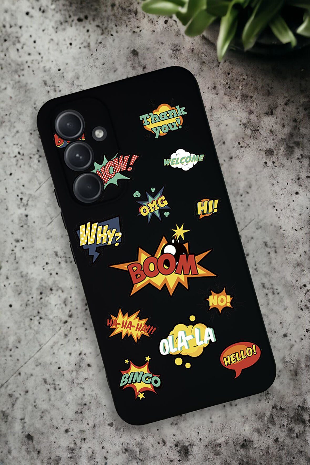 Samsung Galaxy A54 Uyumlu Stickers Desenli Premium Silikonlu Lansman Telefon Kılıfı