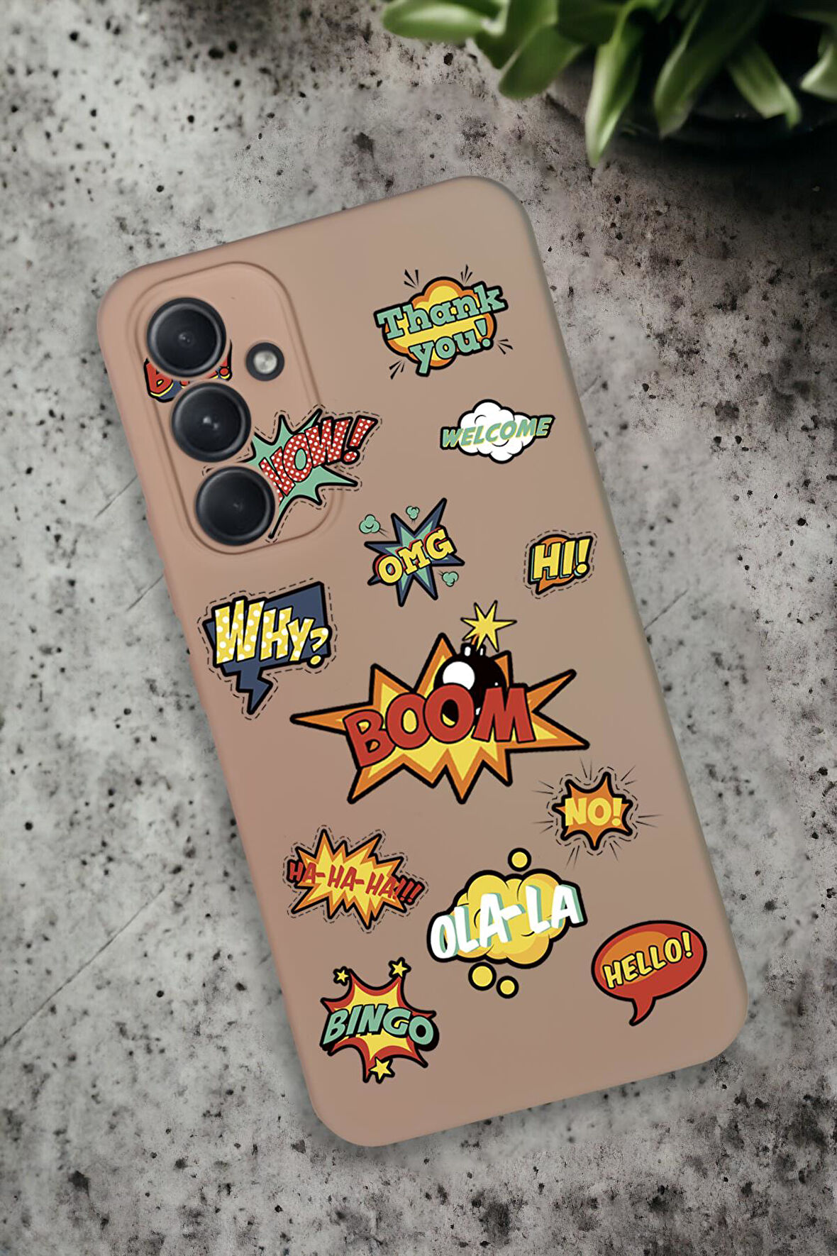 Samsung Galaxy A54 Uyumlu Stickers Desenli Premium Silikonlu Lansman Telefon Kılıfı