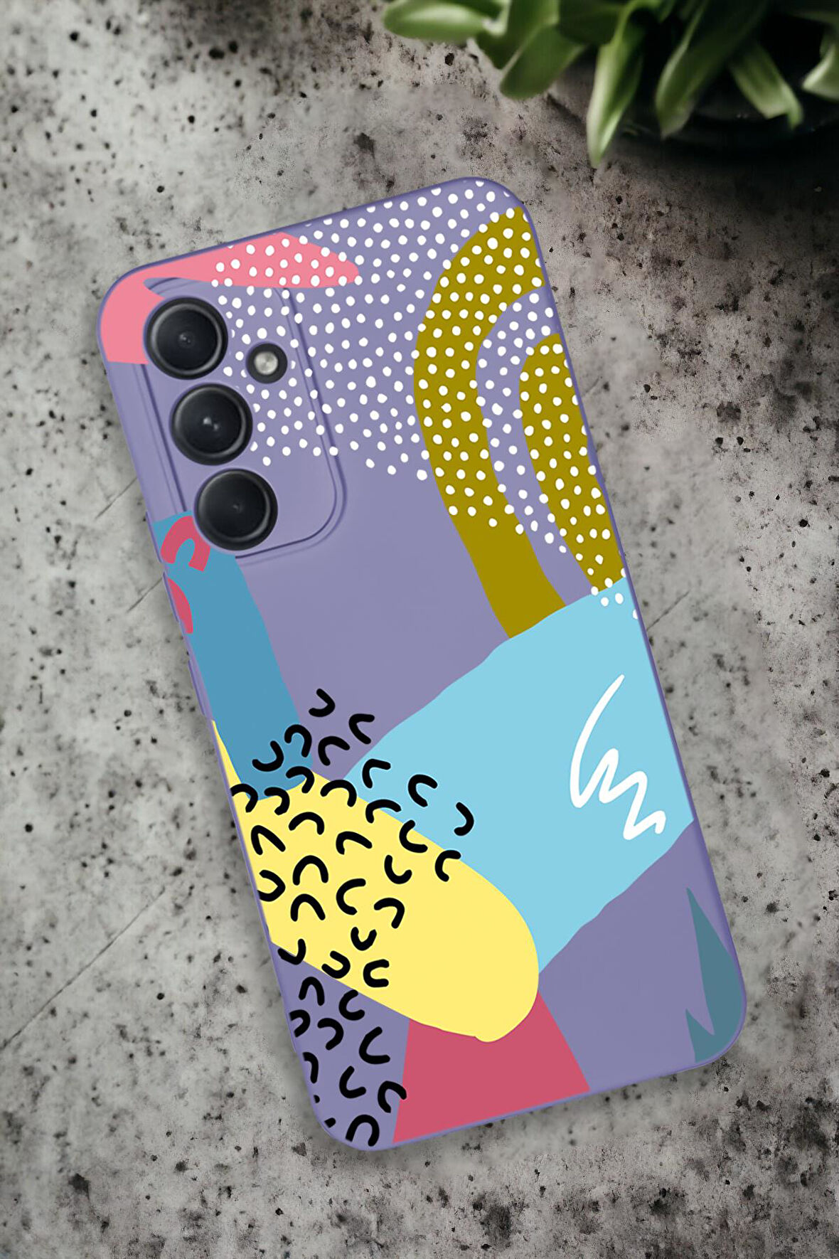Samsung Galaxy A54 Uyumlu Colorful Pattern Desenli Premium Silikonlu Lansman Telefon Kılıfı