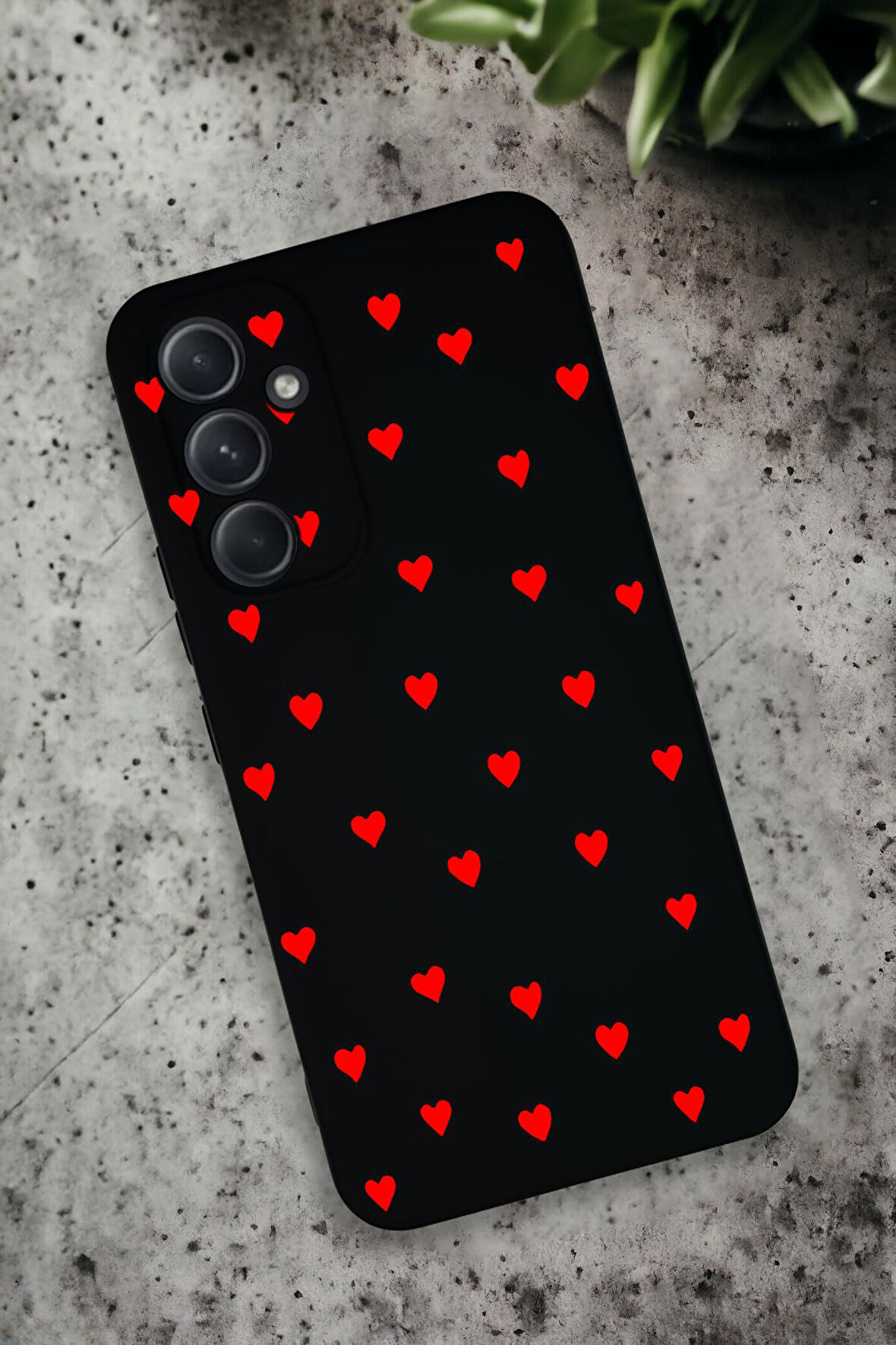 Samsung Galaxy A54 Uyumlu Sevimli Kalpler Desenli Premium Silikonlu Lansman Telefon Kılıfı