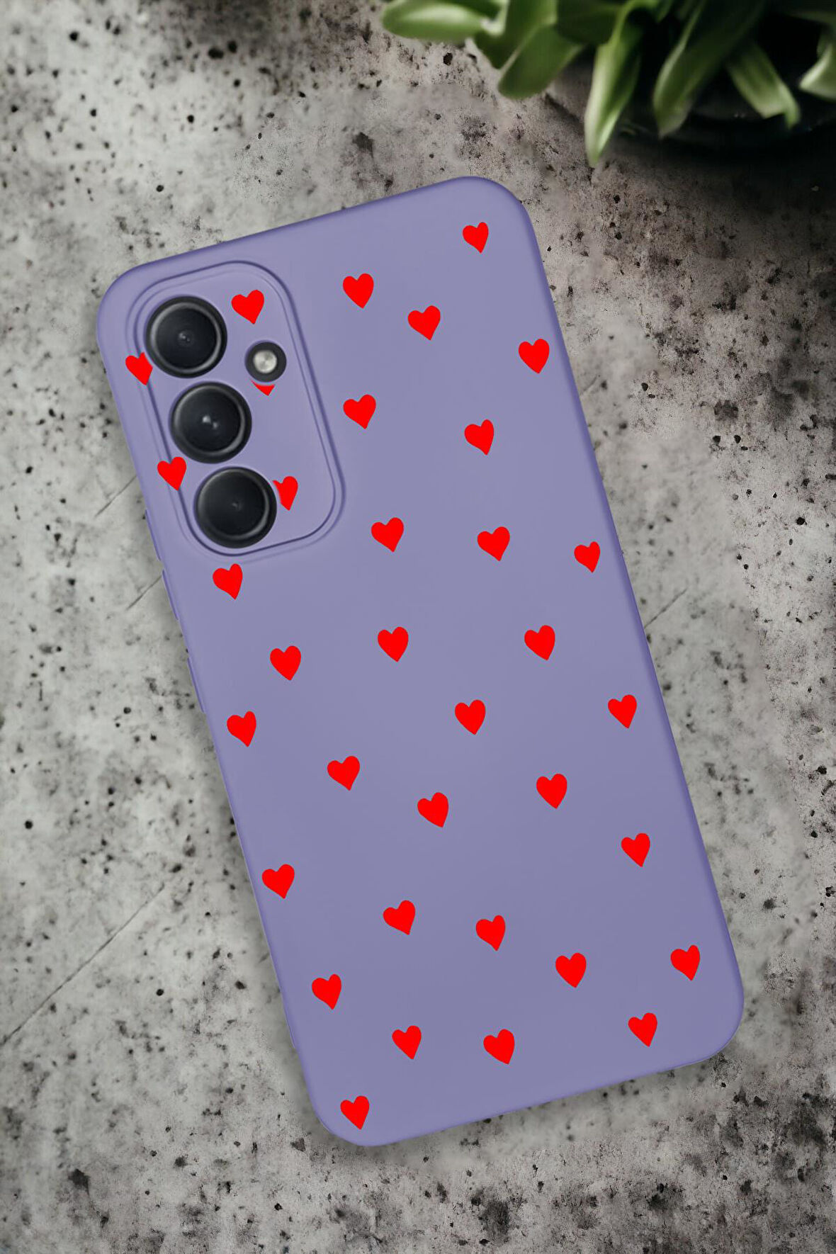 Samsung Galaxy A54 Uyumlu Sevimli Kalpler Desenli Premium Silikonlu Lansman Telefon Kılıfı