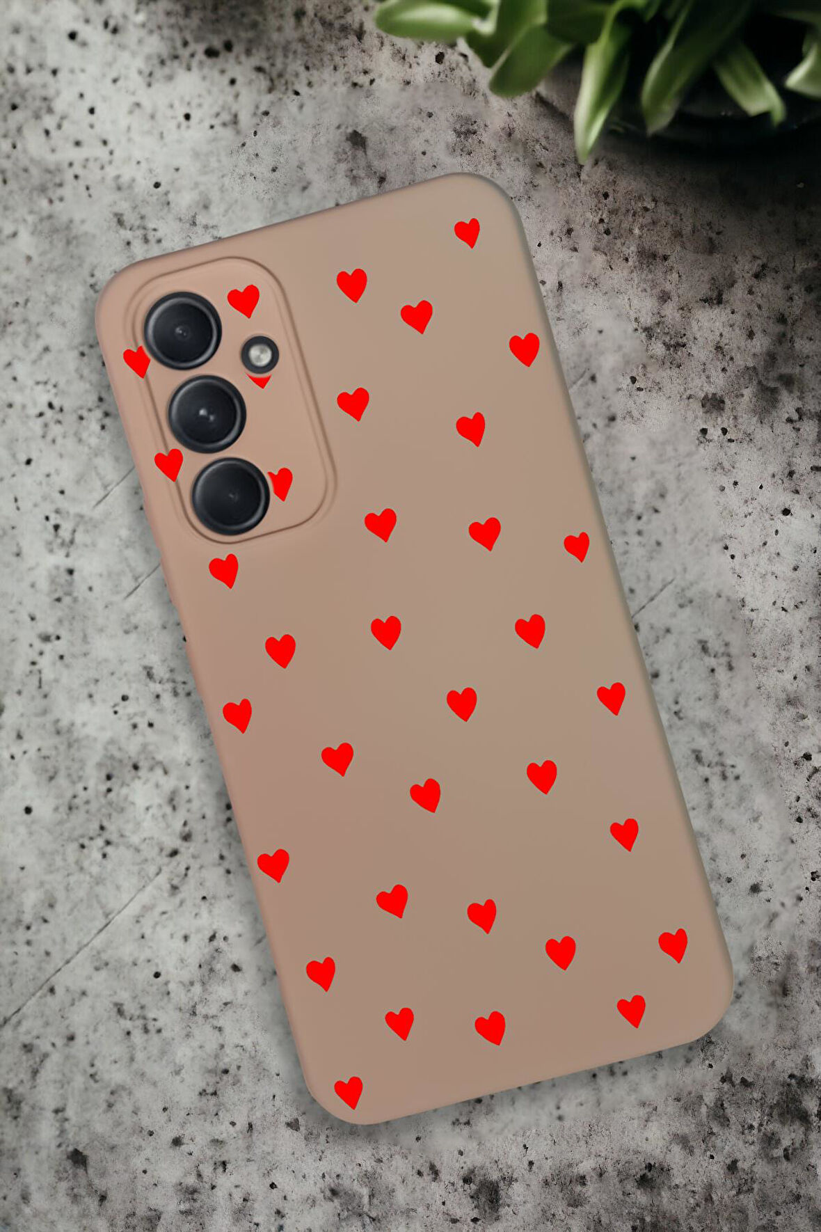 Samsung Galaxy A54 Uyumlu Sevimli Kalpler Desenli Premium Silikonlu Lansman Telefon Kılıfı