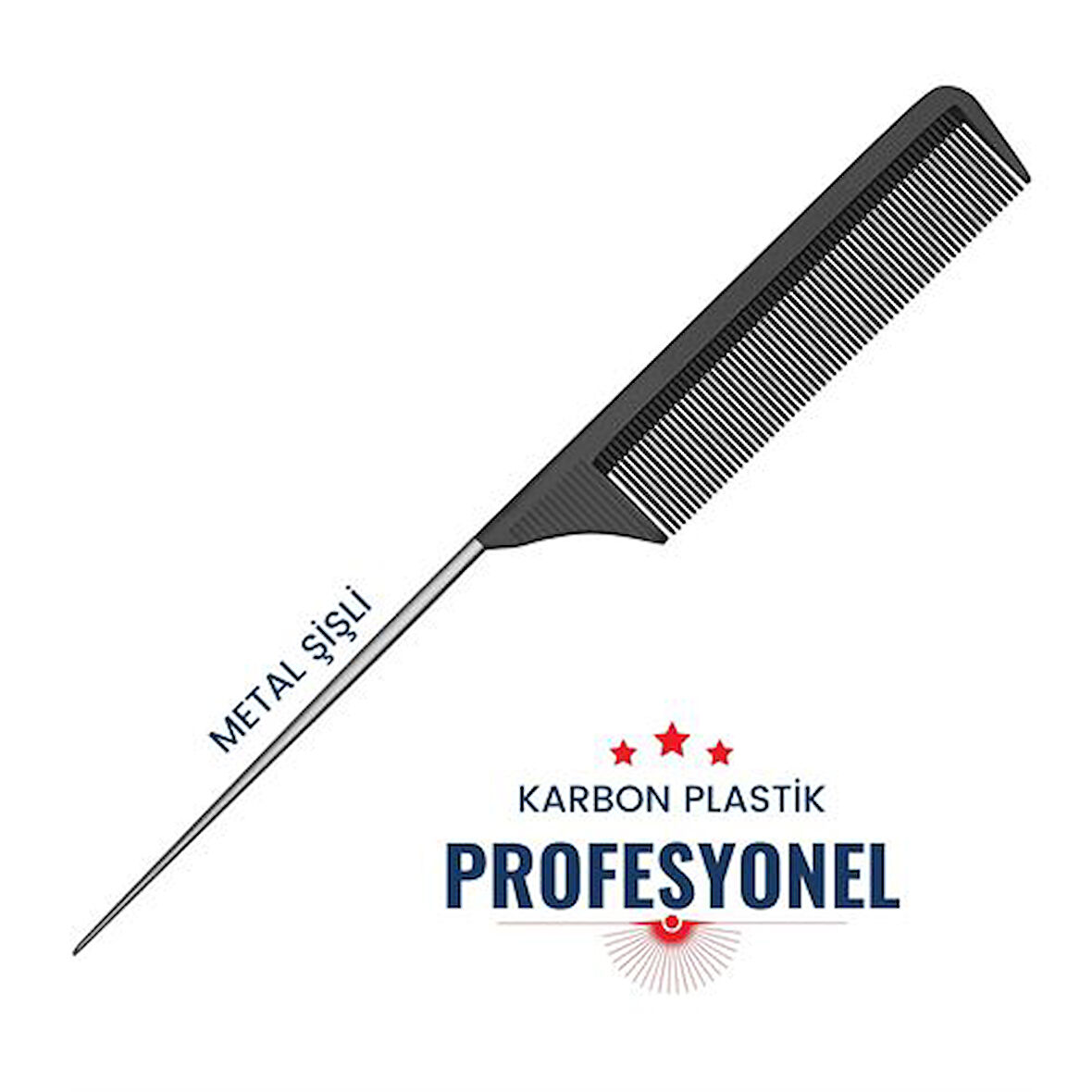 4 ADET Krepe Tarağı Metal Şişli Absolute Profesyonel 718184 Toptan Paket