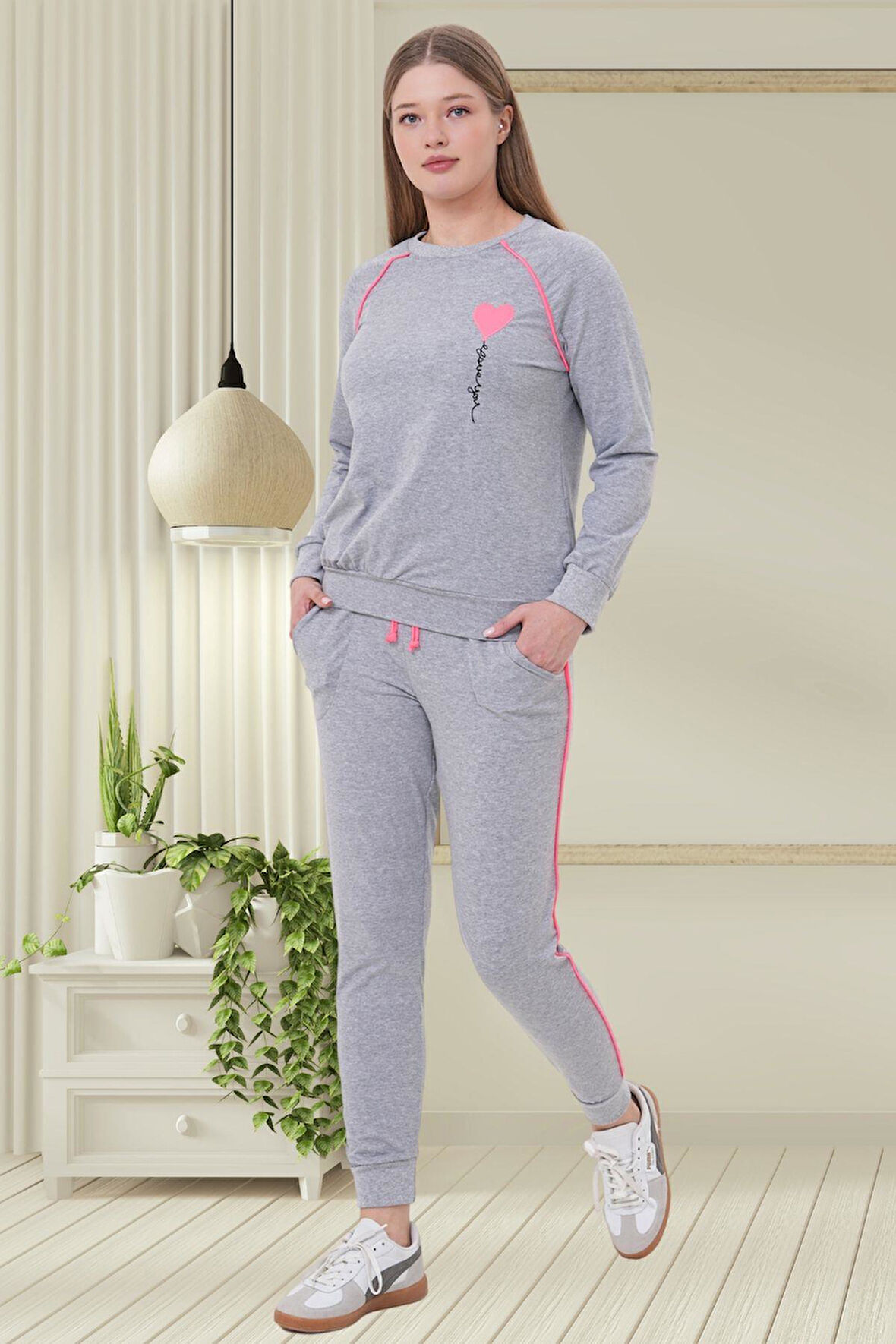 Mecit 6200 Gri Spor Kadın Pijama Takımı