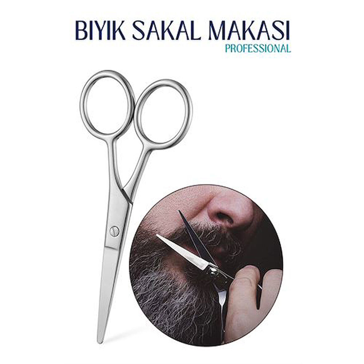 4 ADET Bıyık Sakal Düzeltme Makası 12 cm Biagio Bianchi Design Toptan Paket