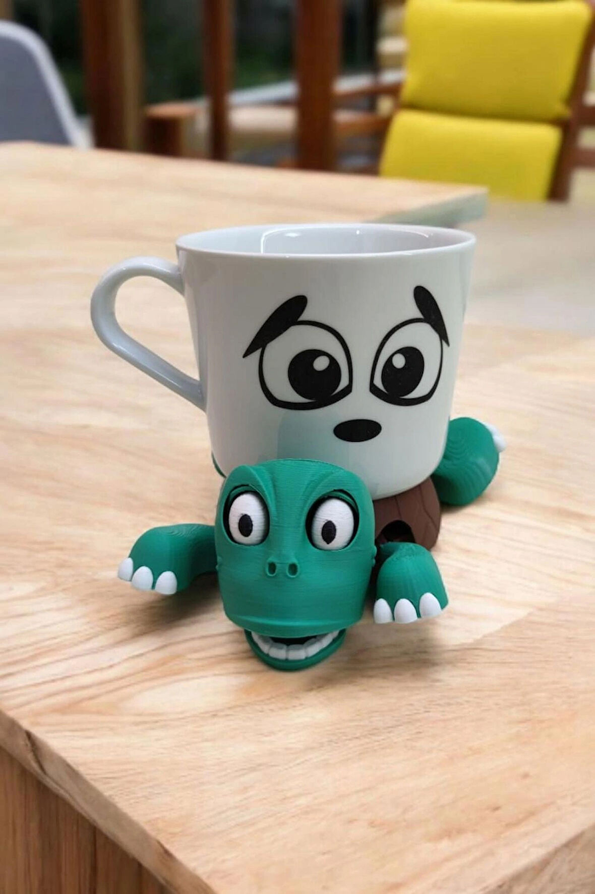 Sevimli Kaplumbağa Bardak Altlığı – Hareketli ve Eğlenceli Kupa Altlığı (Kahverengi)