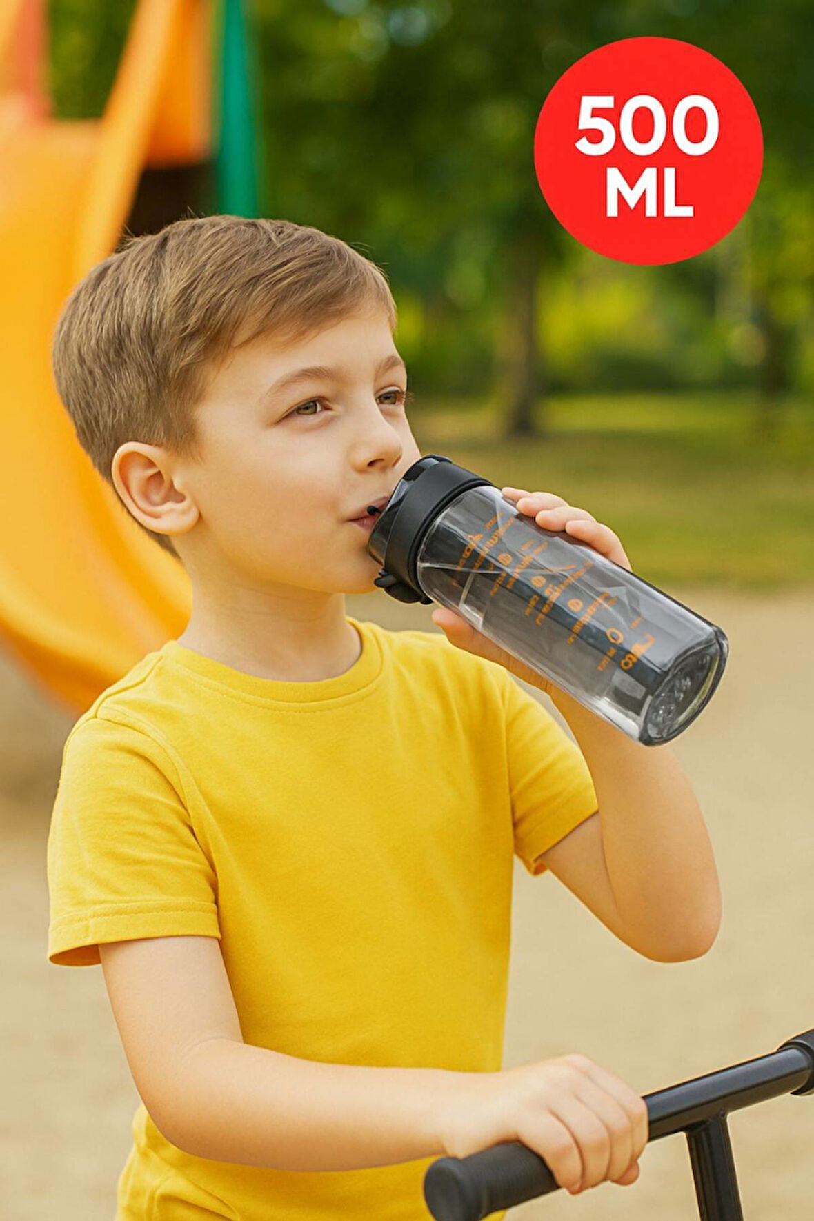 500 ML - Okul İşyeri Spor Salonu İçin Sızdırmaz Damlatmaz Su Matarası Siyah