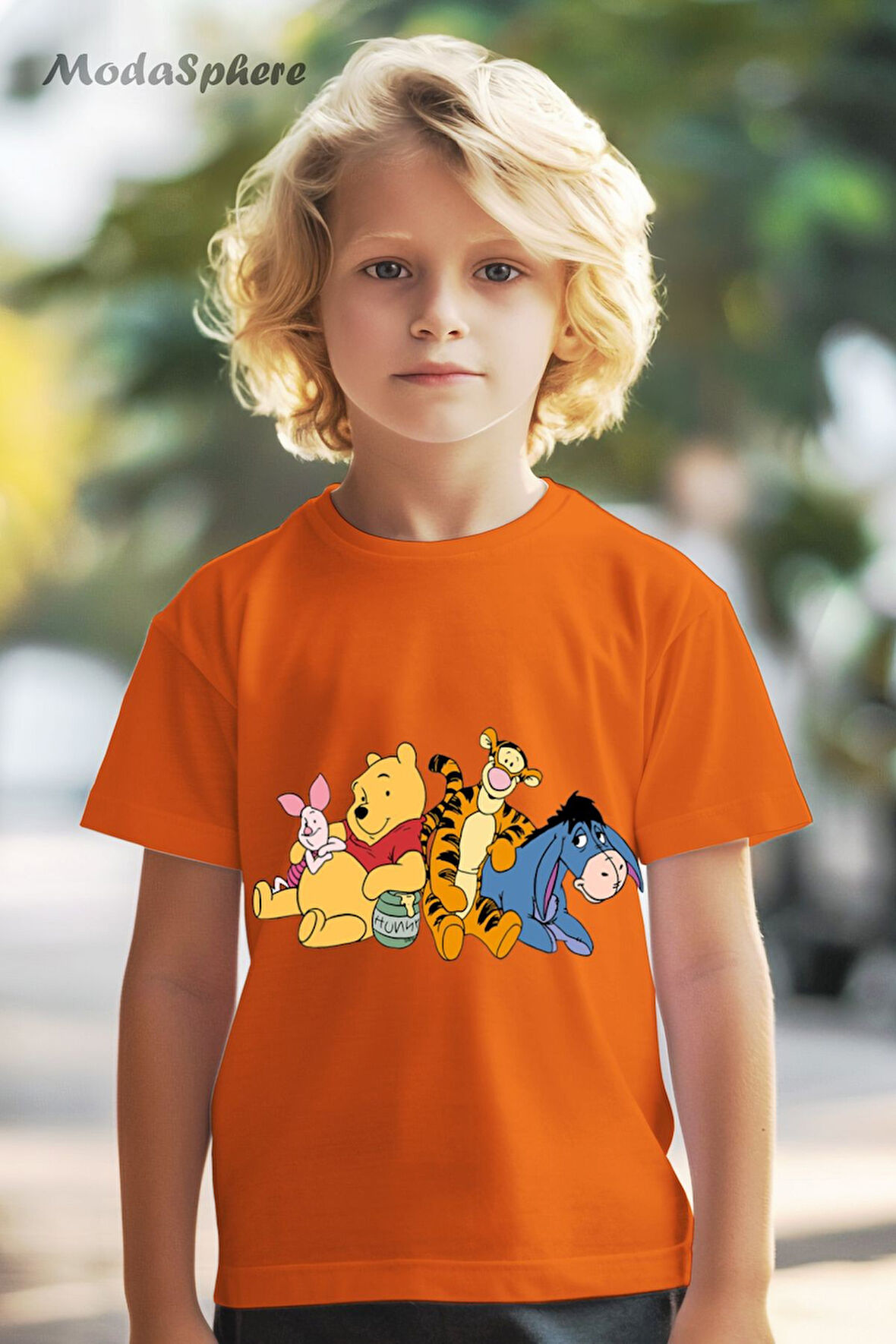 HAYVAN FİGÜRLÜ WINNIE FRIENDS BASKILI OVERSIZE TİŞÖRT