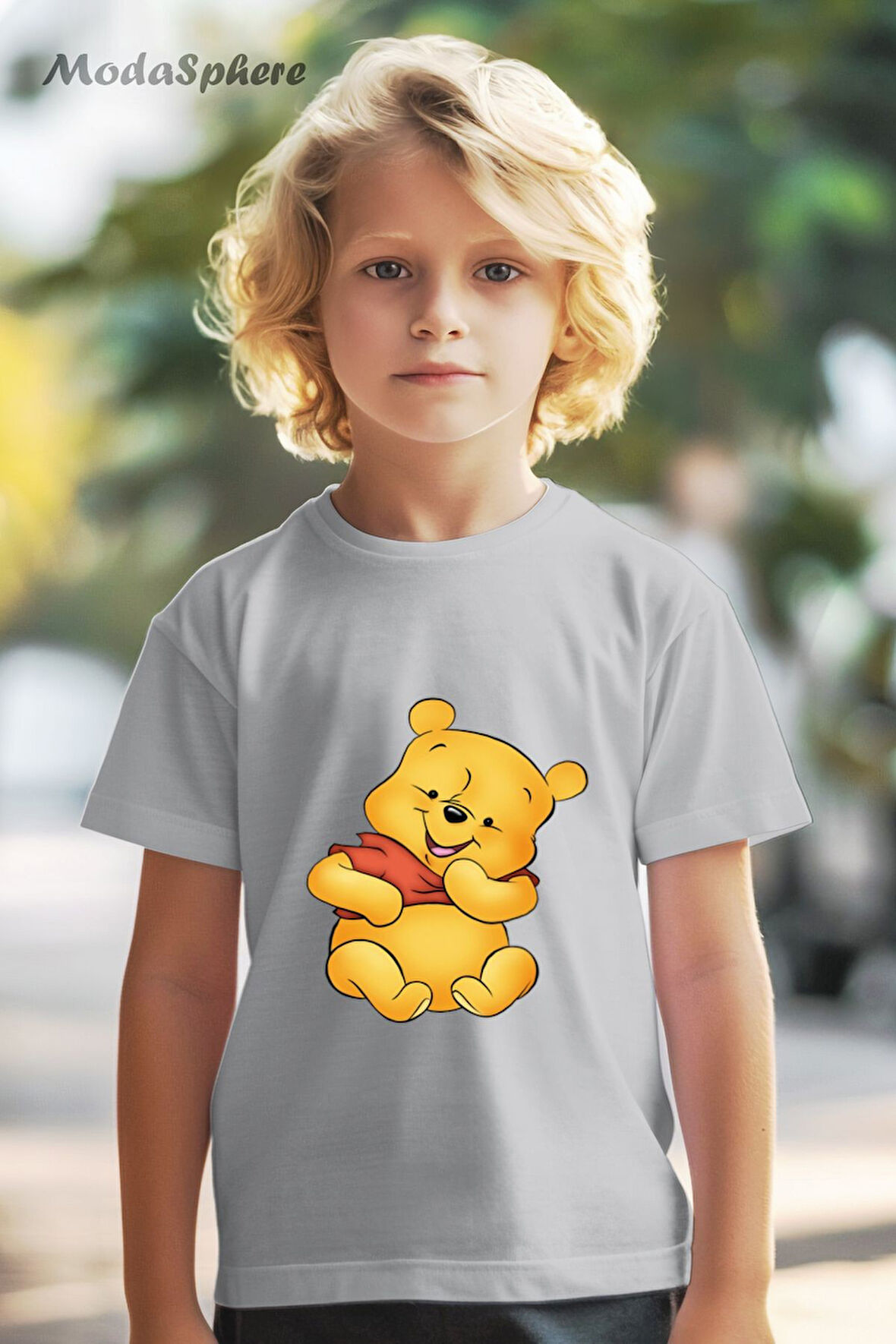 HAYVAN FİGÜRLÜ WINNIE BASKILI OVERSIZE TİŞÖRT