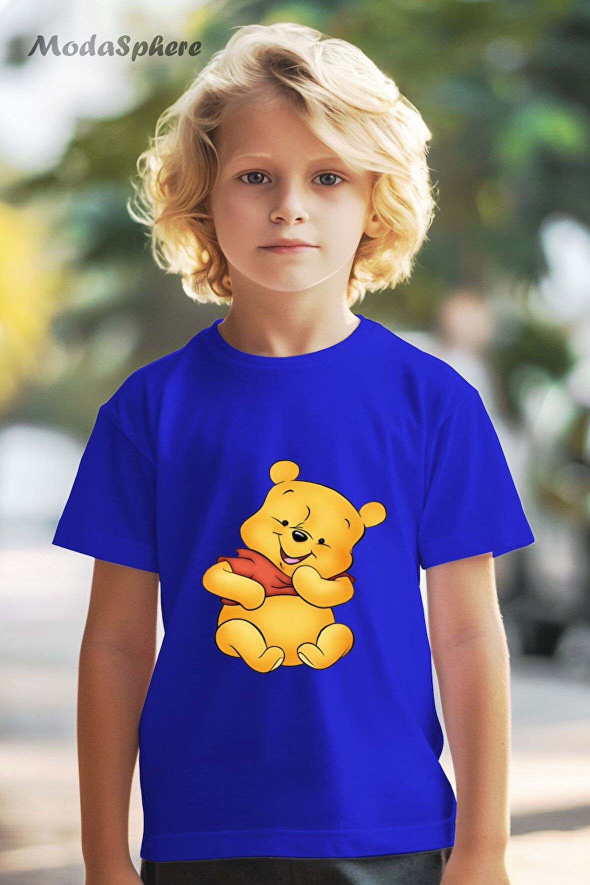 HAYVAN FİGÜRLÜ WINNIE BASKILI OVERSIZE TİŞÖRT