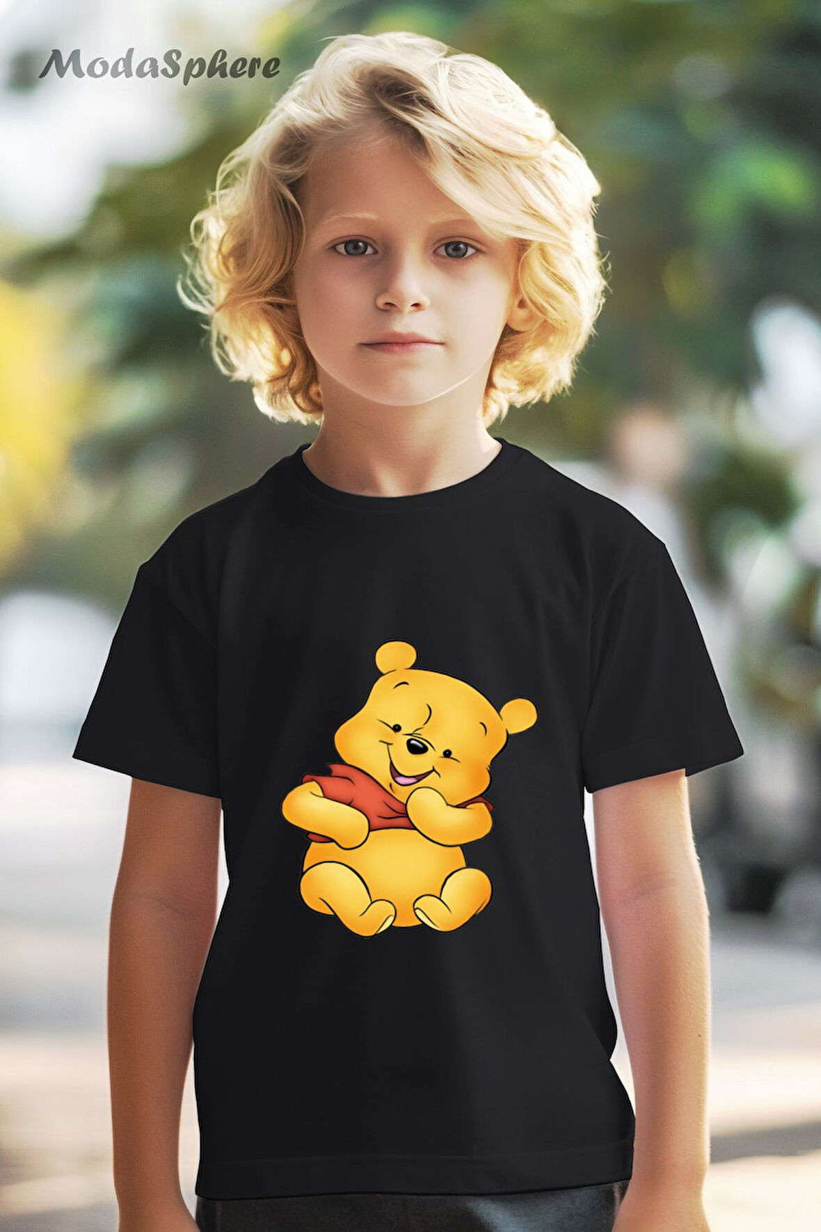 HAYVAN FİGÜRLÜ WINNIE BASKILI OVERSIZE TİŞÖRT