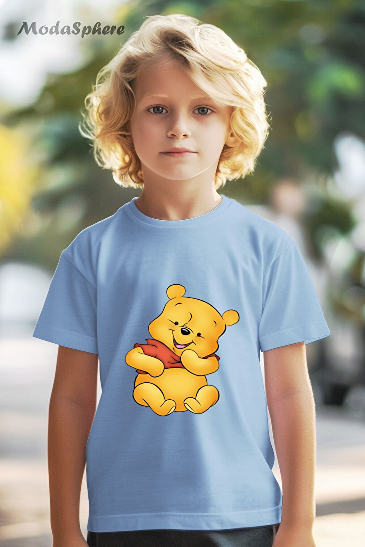 HAYVAN FİGÜRLÜ WINNIE BASKILI OVERSIZE TİŞÖRT