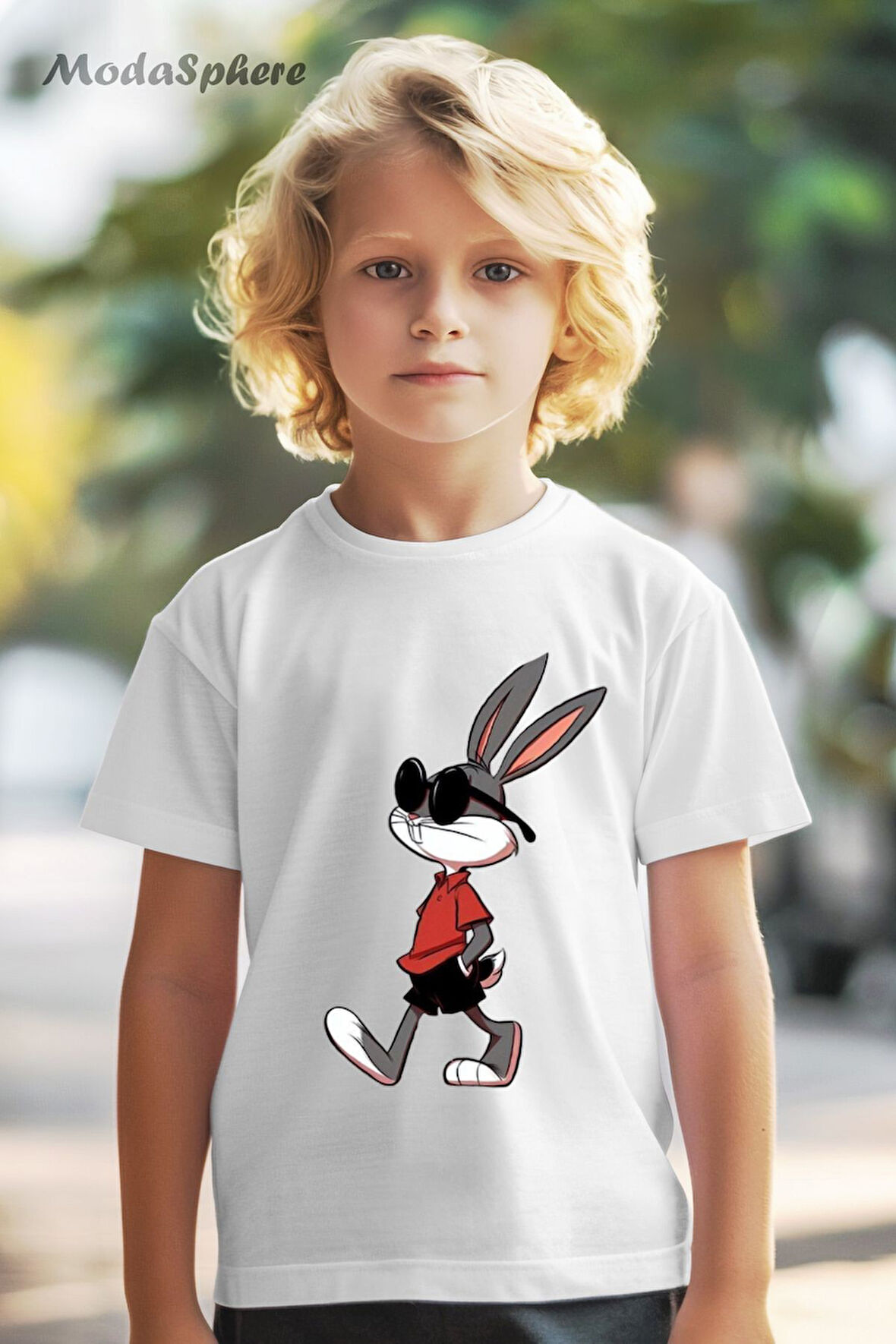 HAYVAN FİGÜRLÜ BUGSBUNNY BASKILI OVERSIZE TİŞÖRT